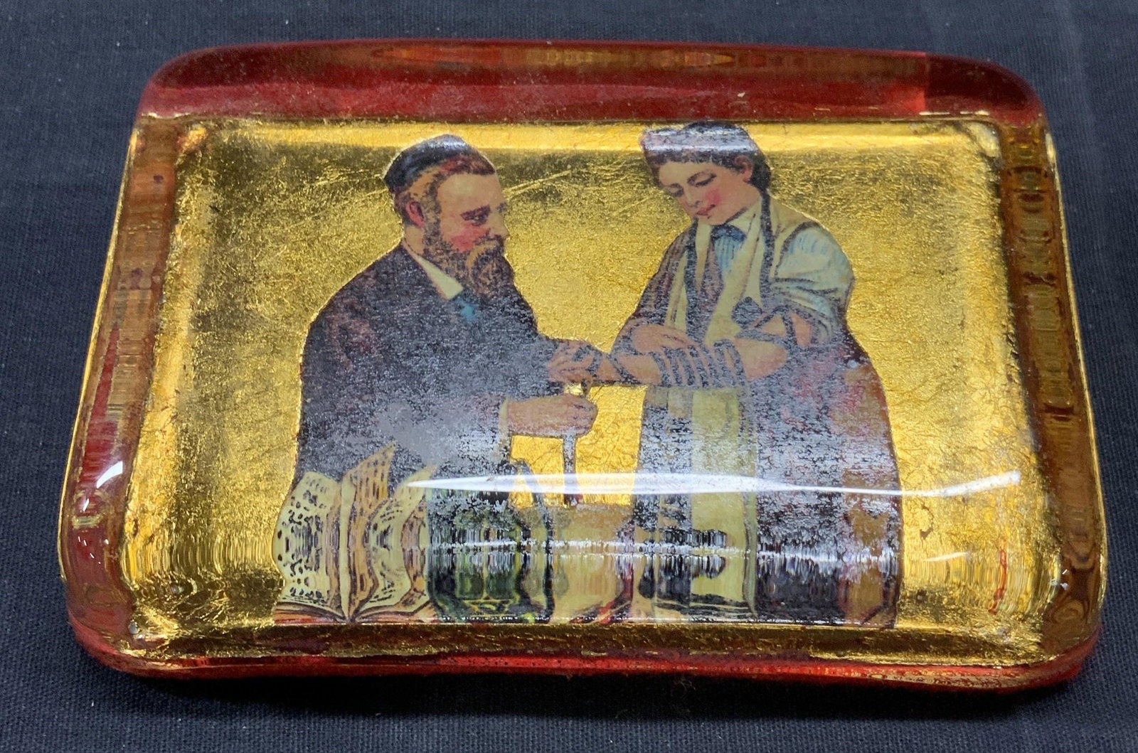 Signed LEONA FEIN Art Glass Judaica Paperweight (1 of 7)