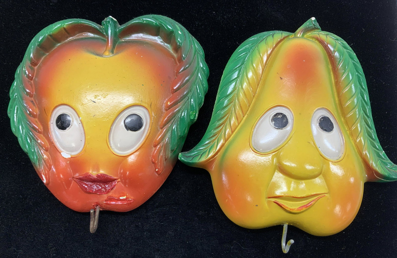 Pair Mid Century Miller Studio Plaster Fruit Hooks (1 of 6)