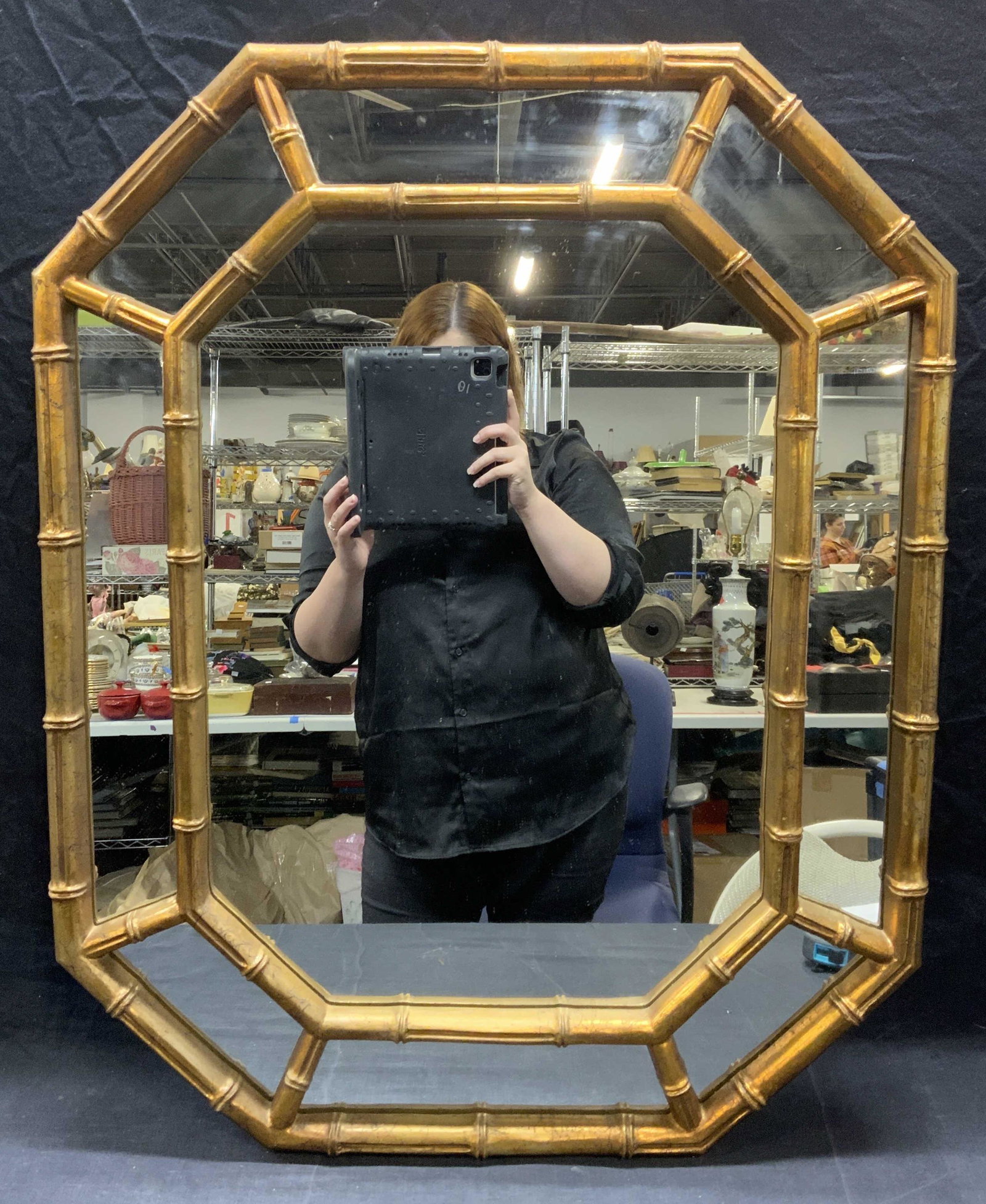 Gilt Wood Bamboo Style Wall Mirror (1 of 6)