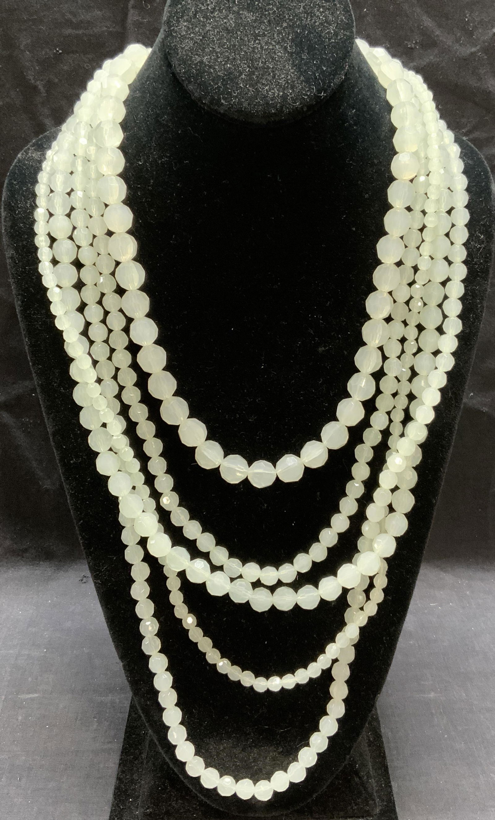 Blue Crystal Beaded Multi Strand Necklace (1 of 6)