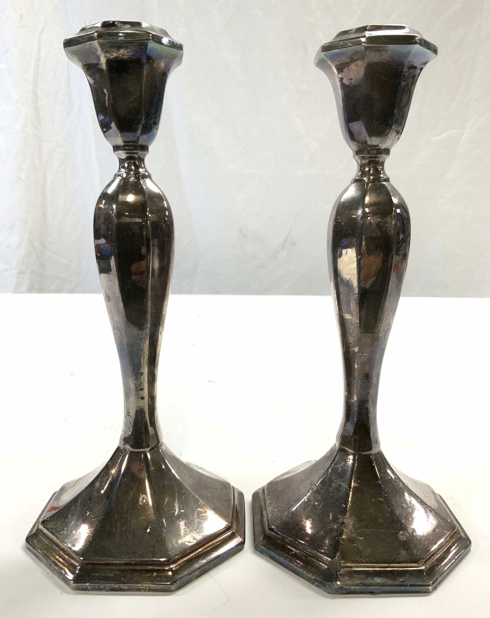 WALLACE 5010 Pair Pewter Candlesticks (1 of 7)