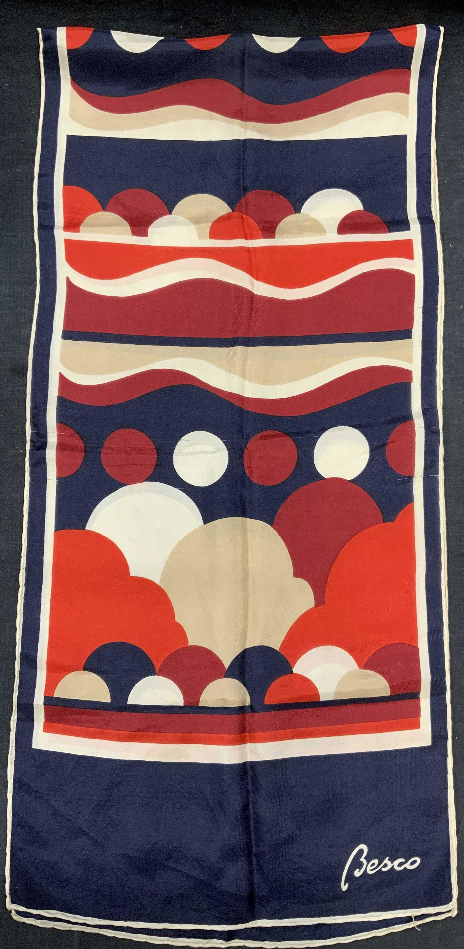 BESCO Blue/Red Silk Graphic Print Scarf (1 of 6)