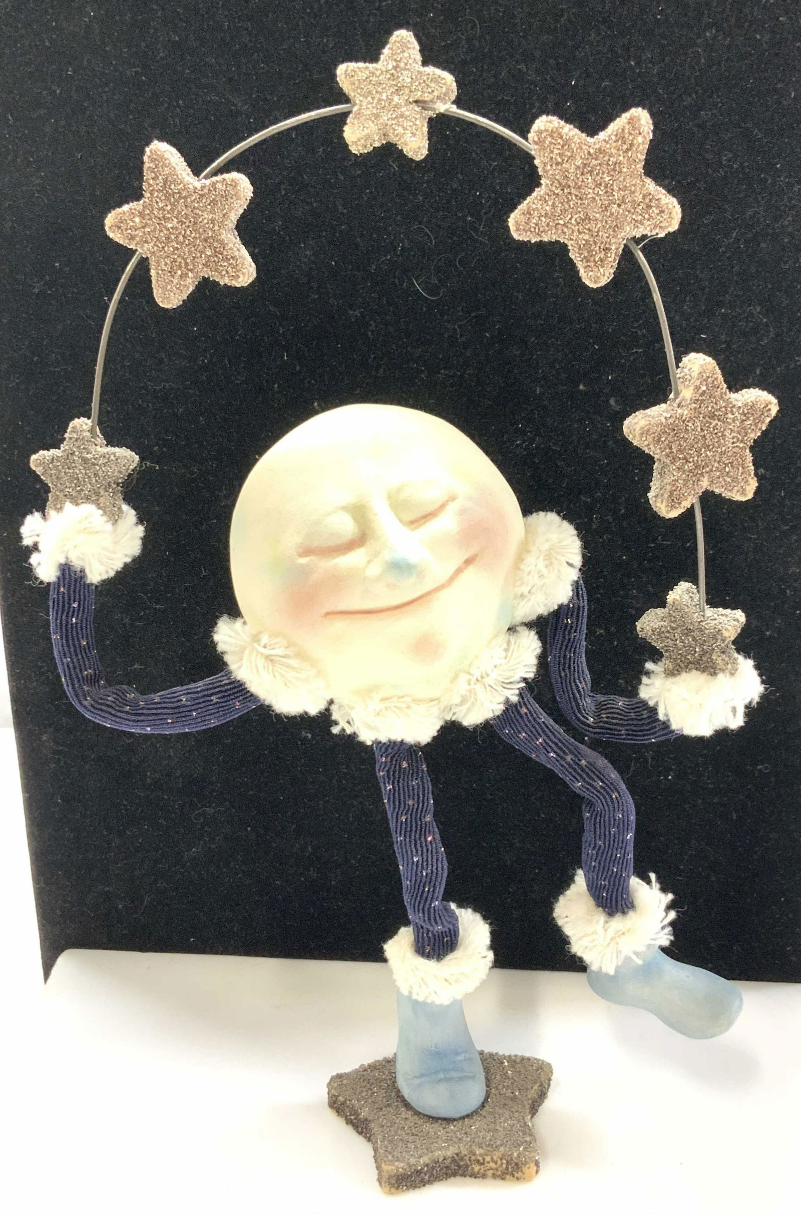 Whimsical Moon Juggling Stars Figural, Signed (1 of 6)
