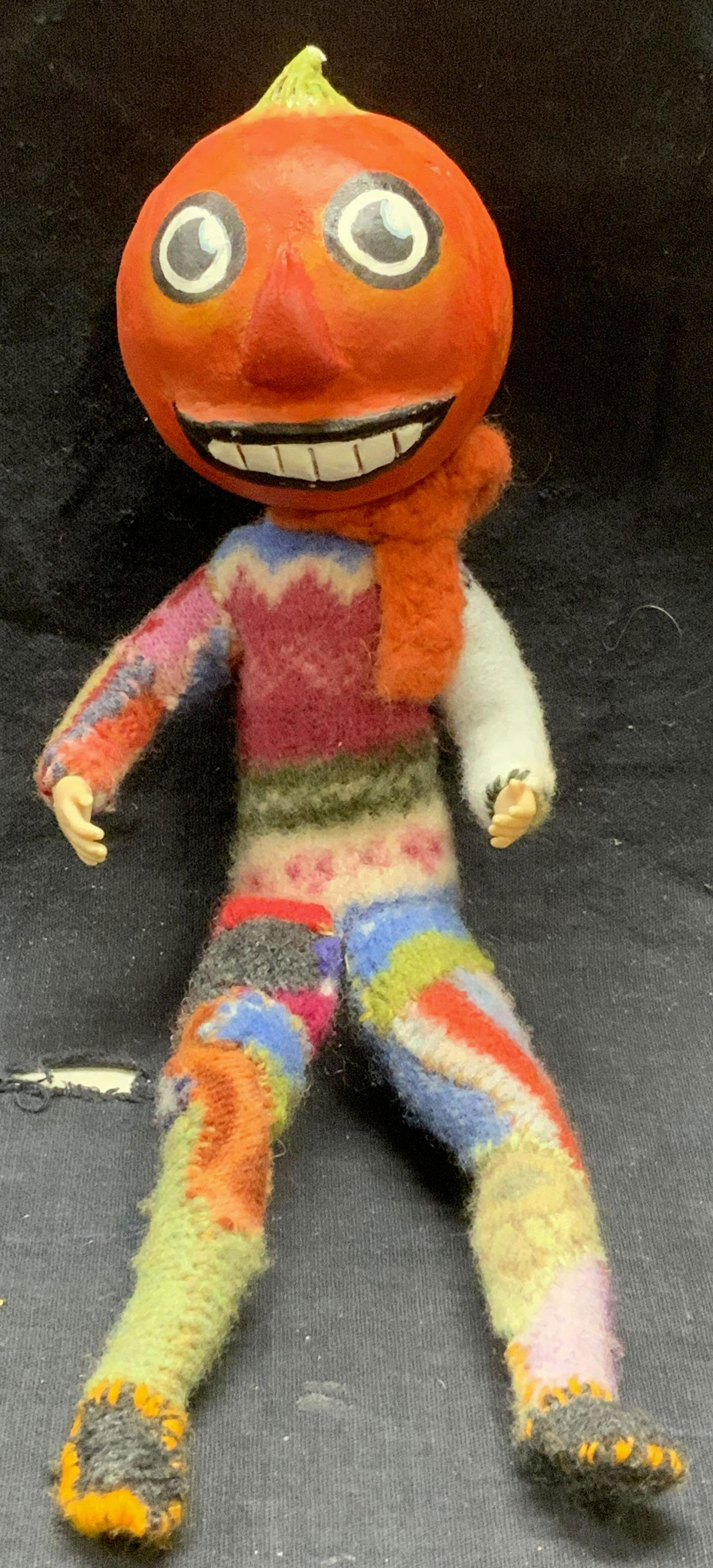 Signed Handmade Pumpkin Figural Doll (1 of 6)