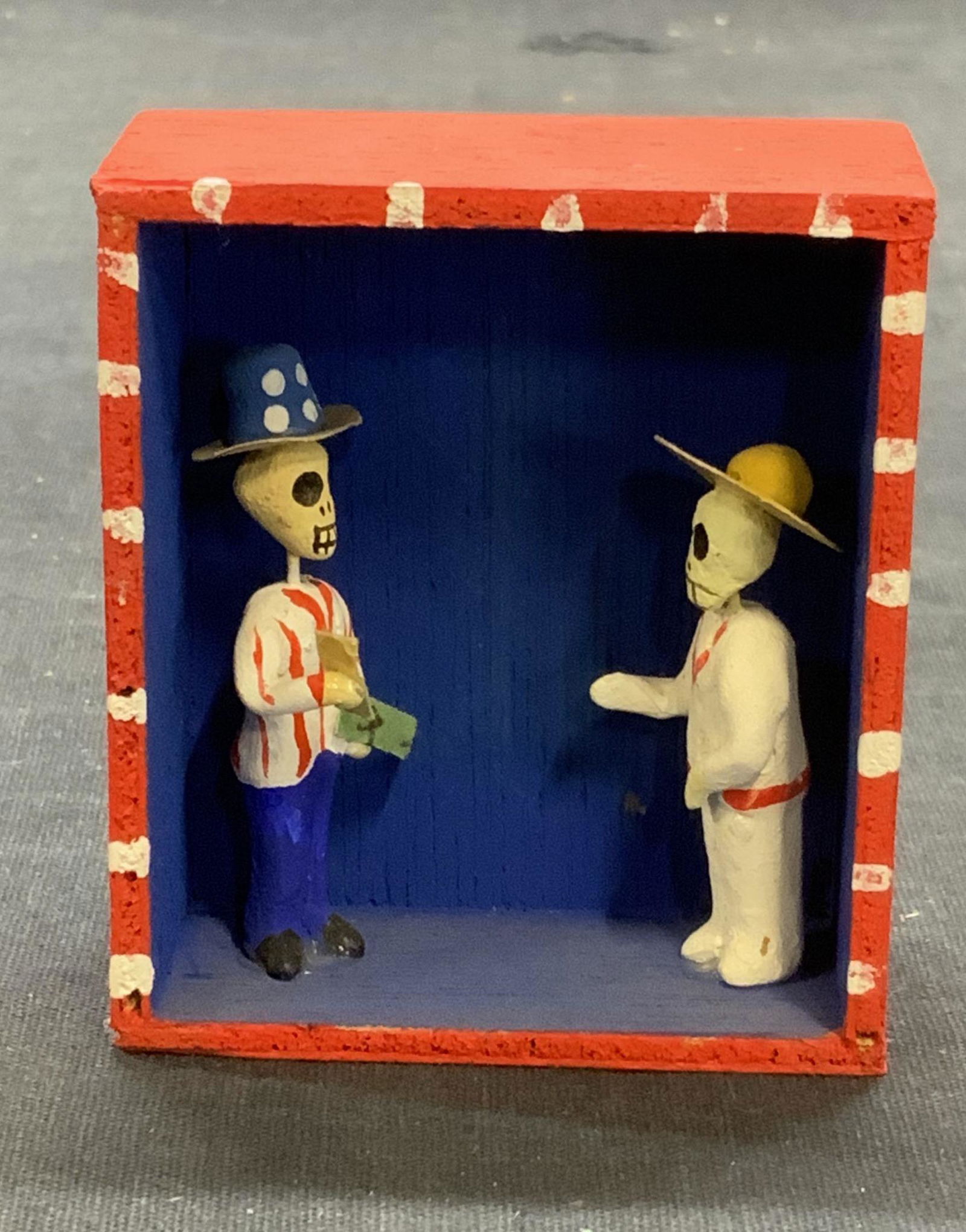 Folk Art Shadowbox Skeleton Figural (1 of 7)