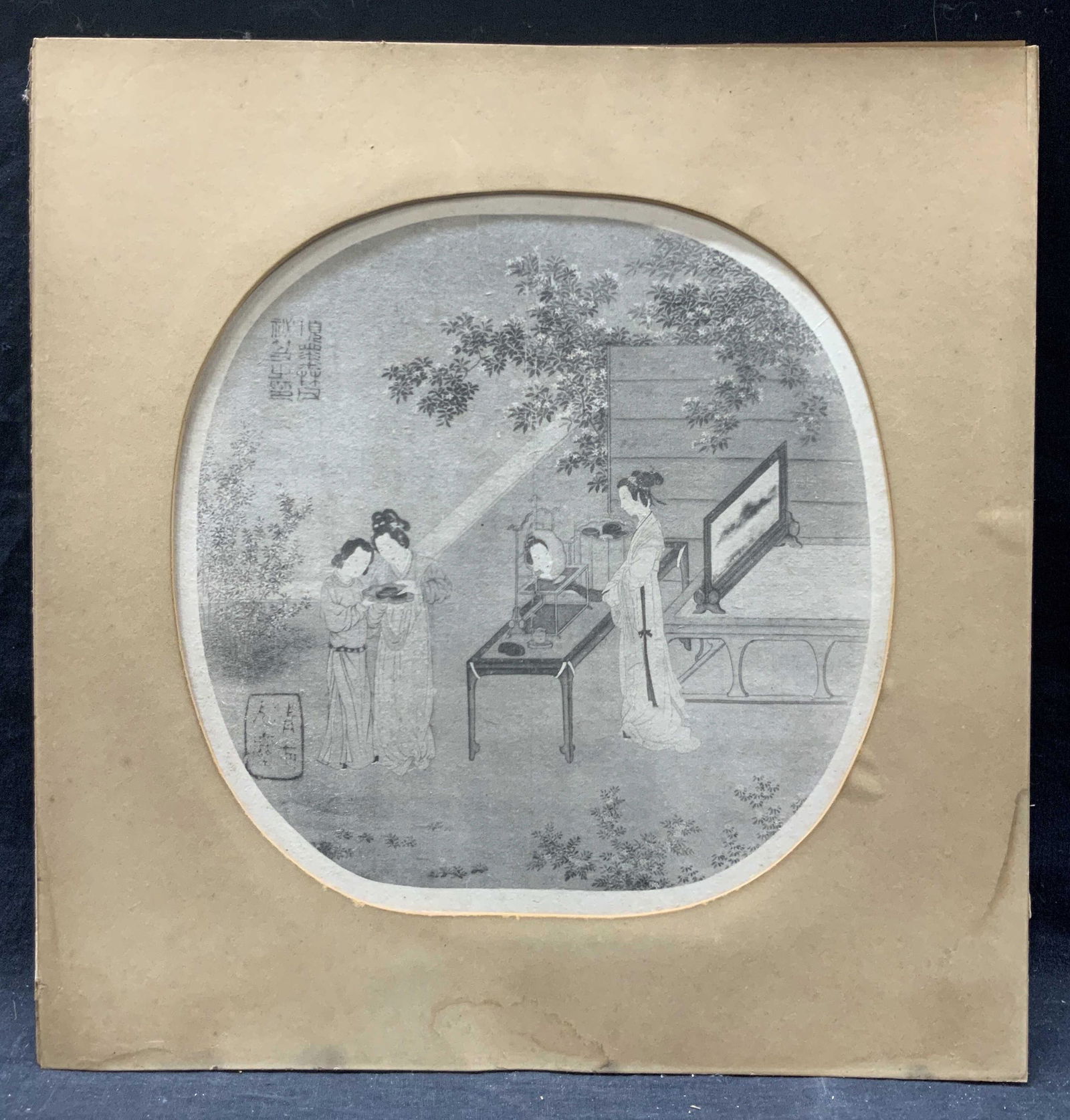 Black & White Chinese Etching Lithograph (1 of 12)