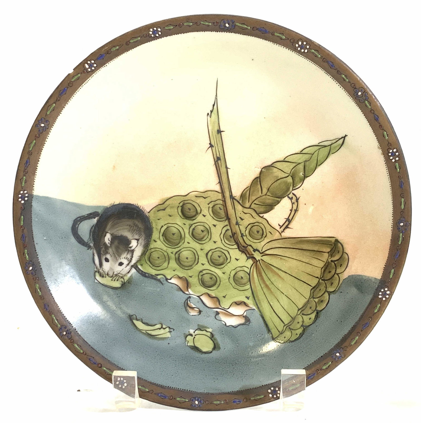 Hand Painted Asian Salt Glaze Plate, Japan (1 of 7)