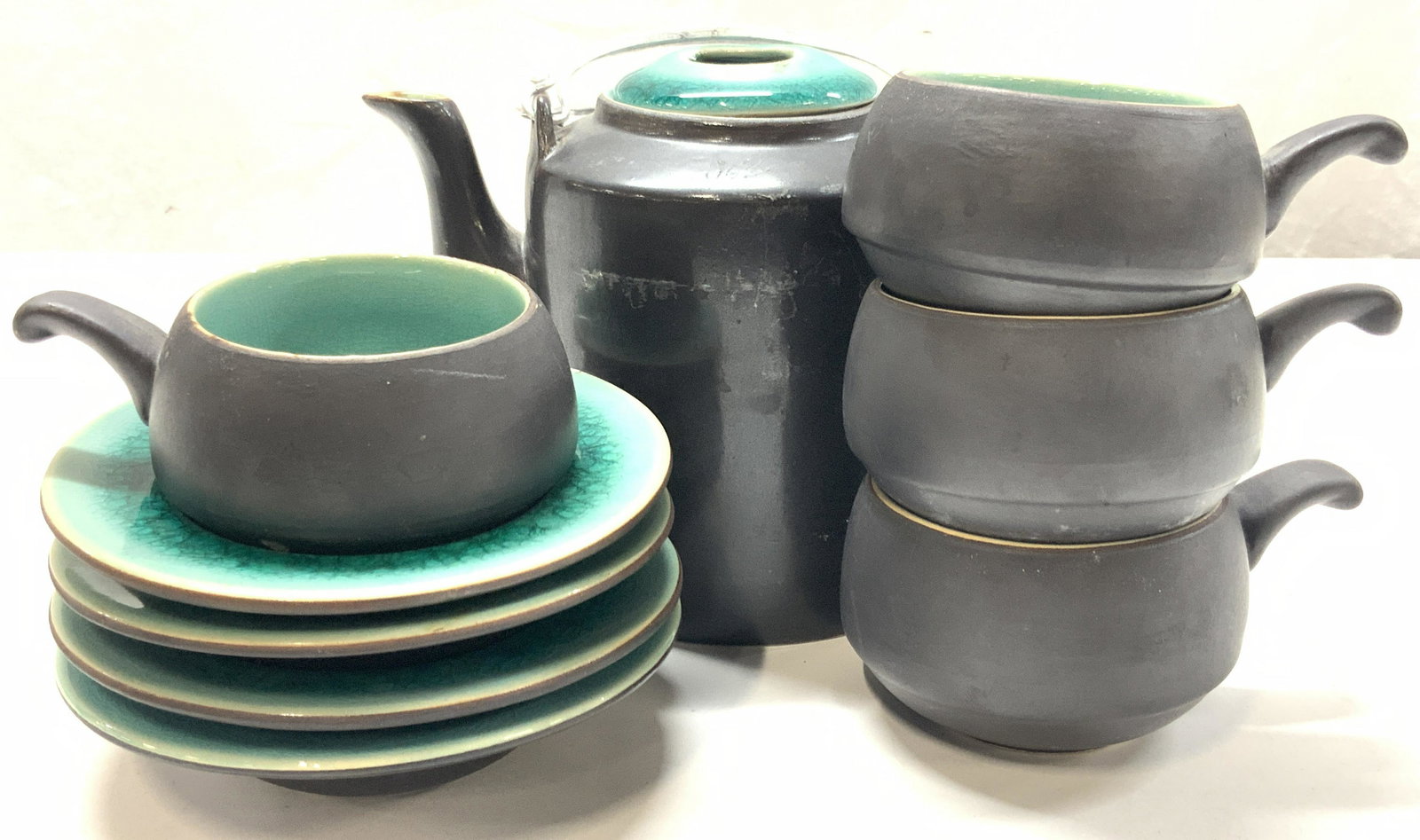 8 Set Ceramic Tea Set W Cups & Saucers (1 of 16)