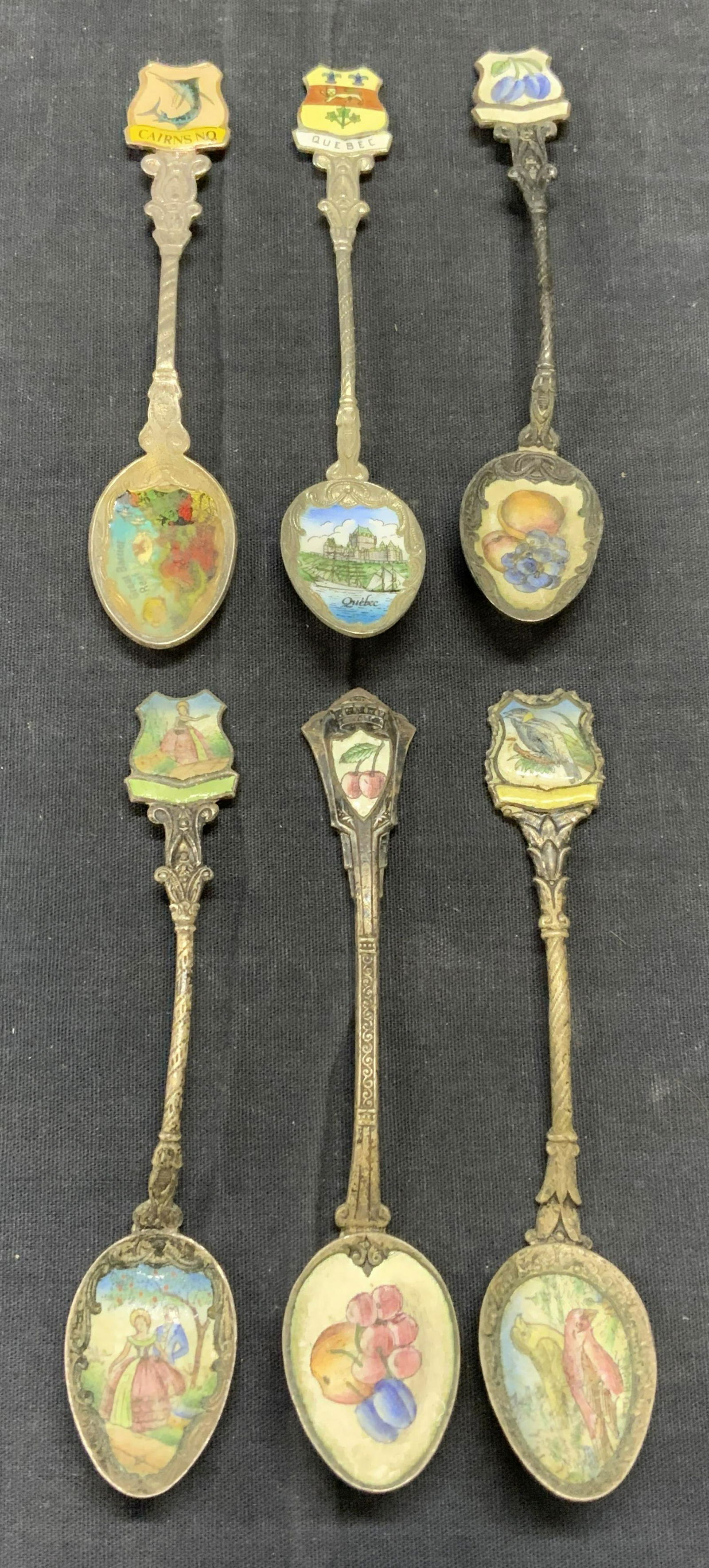 Lot 6 Collectible Enameled Spoons, Travel & More (1 of 8)
