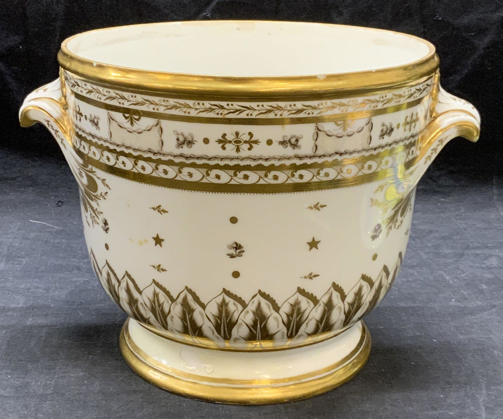 Vintage French Gilt Porcelain Cachepot (1 of 6)
