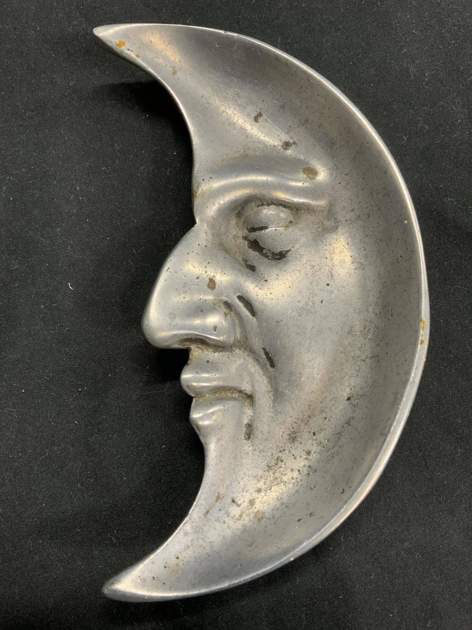 CLAUBER Signed Pewter Moon W Face Dish (1 of 7)