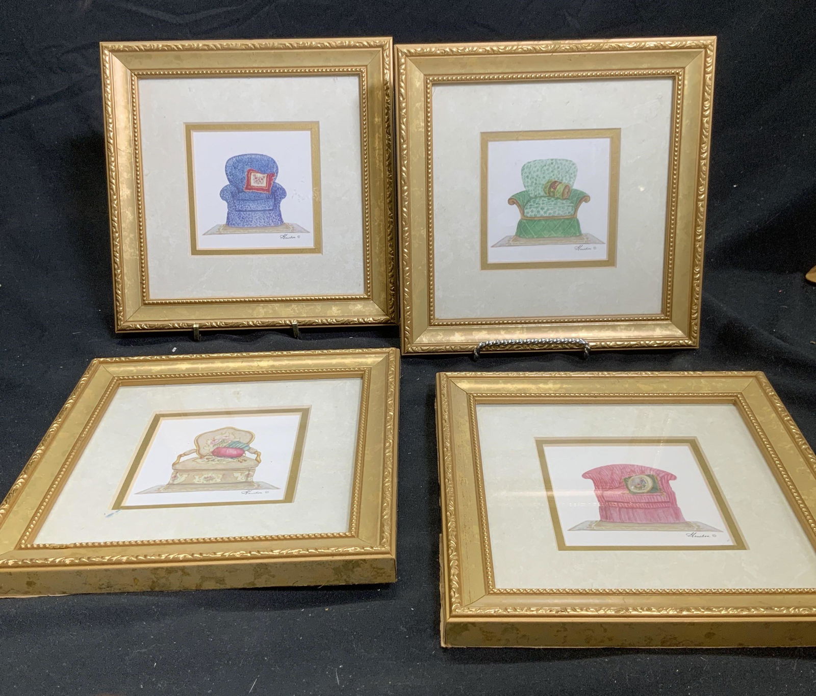 Set 4 Consuelo Gamboa Armchair Framed Prints (1 of 8)