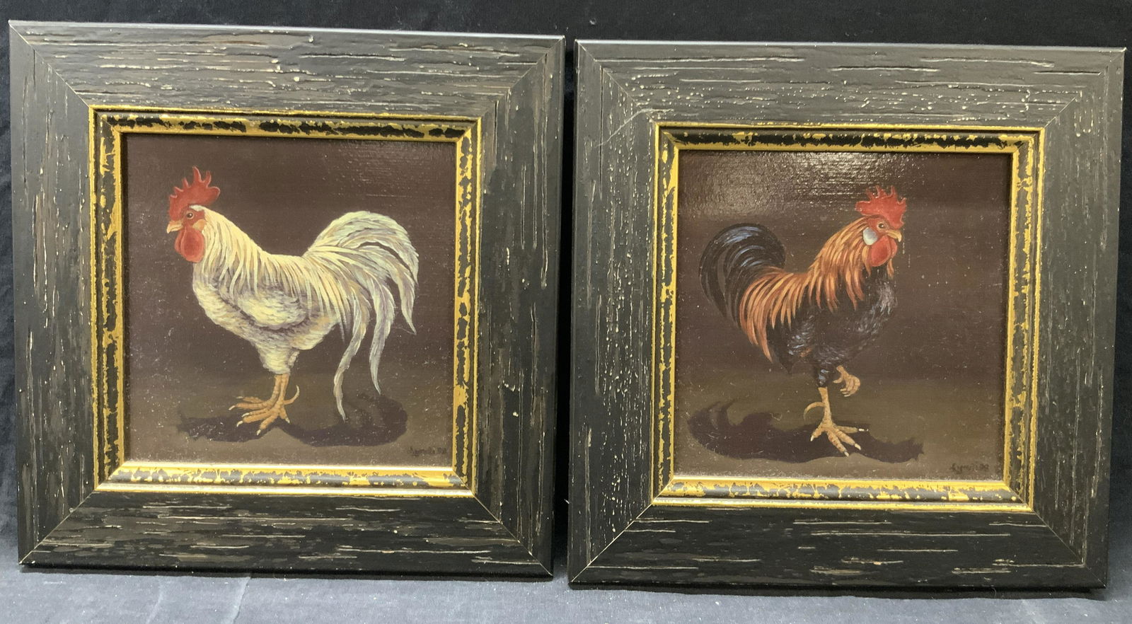 LYNDI Markes 2 Rooster Framed Lithographs (1 of 7)