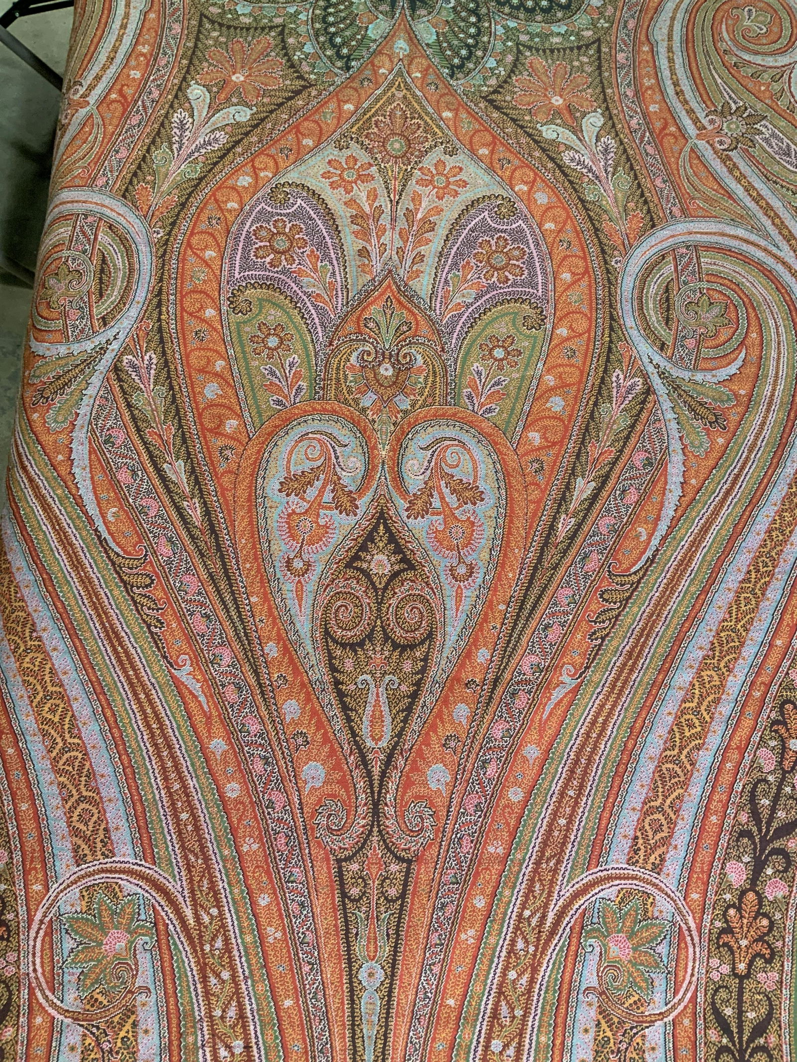 Moroccan Paisley Wool Tapestry Textile, XL (1 of 9)