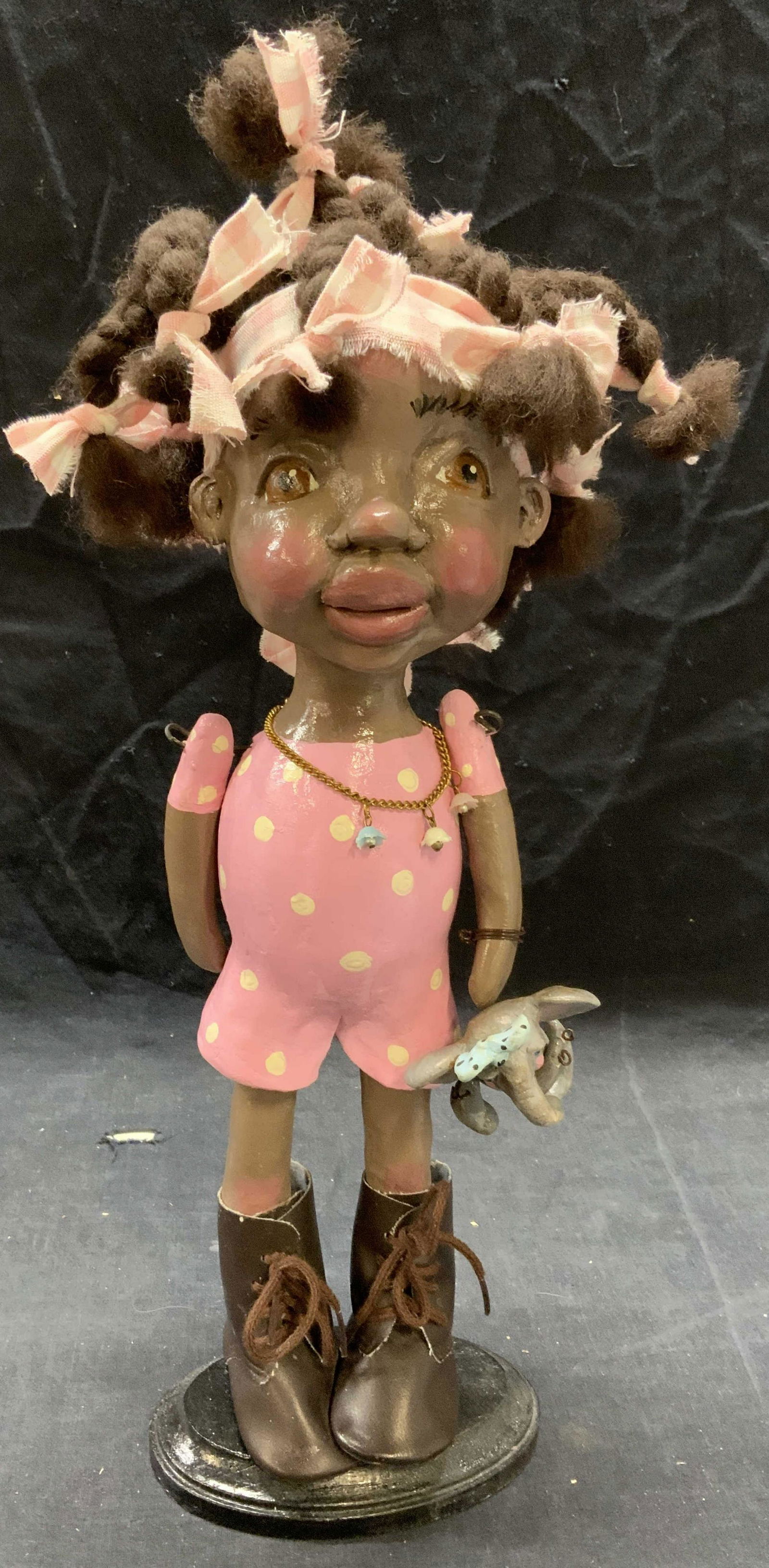 Signed Handmade Folk Art Child Doll (1 of 7)