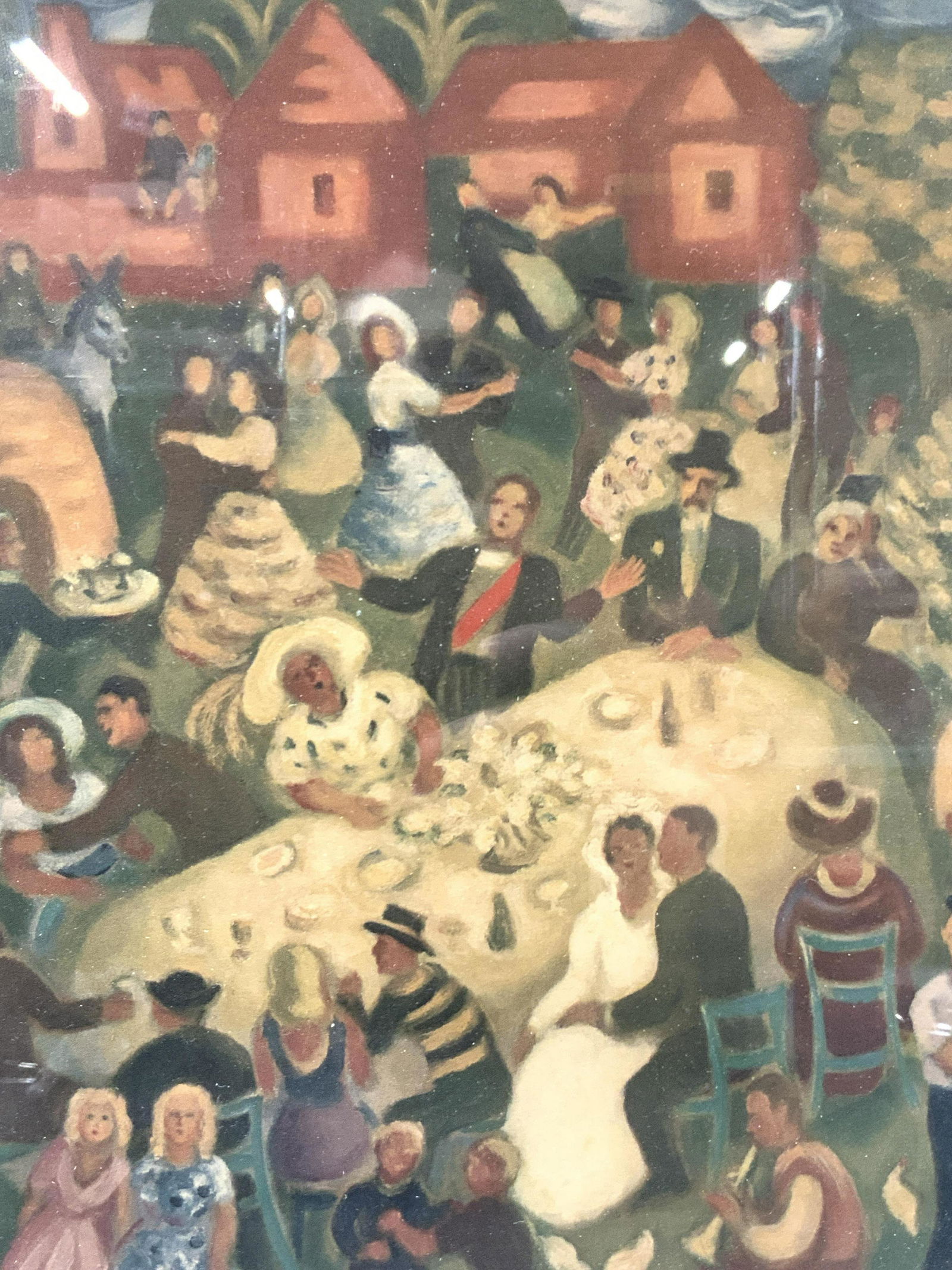 Framed Folk Art Style Party Lithograph (1 of 10)