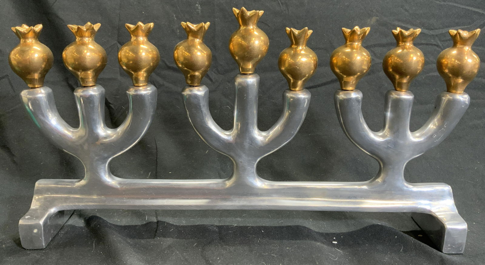 Brushed Metal 9 Arm Menorah (1 of 7)