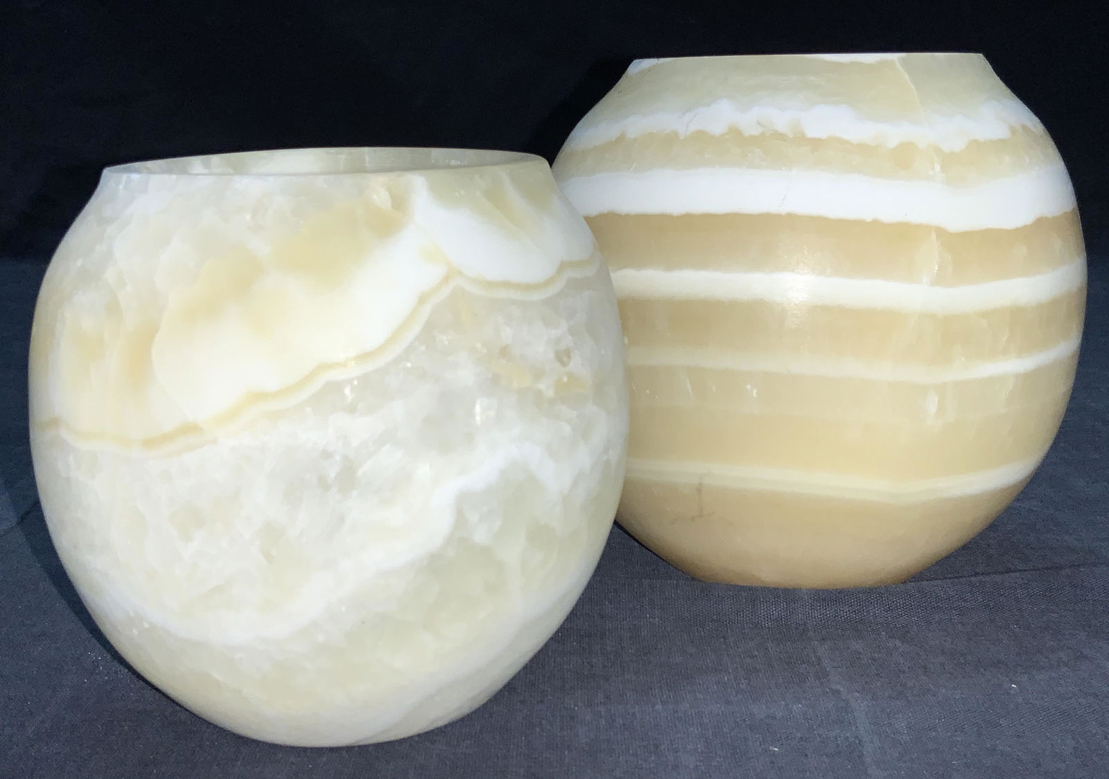 Lot 2 Alabaster Candle Holders/ Vessels, Egypt (1 of 8)