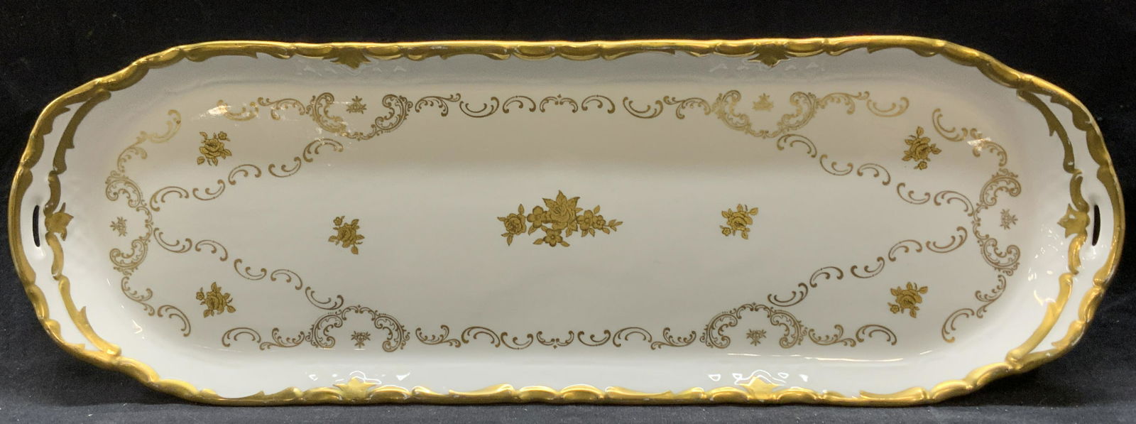 PM&M Porcelain Gilt Floral Platter, Germany (1 of 7)
