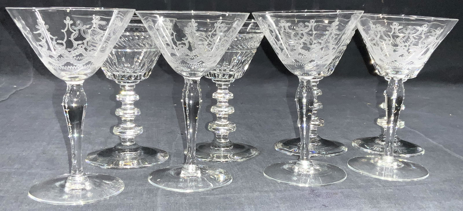 Lot 8 Glass & Crystal Stemware/ Cordial Glasses (1 of 8)