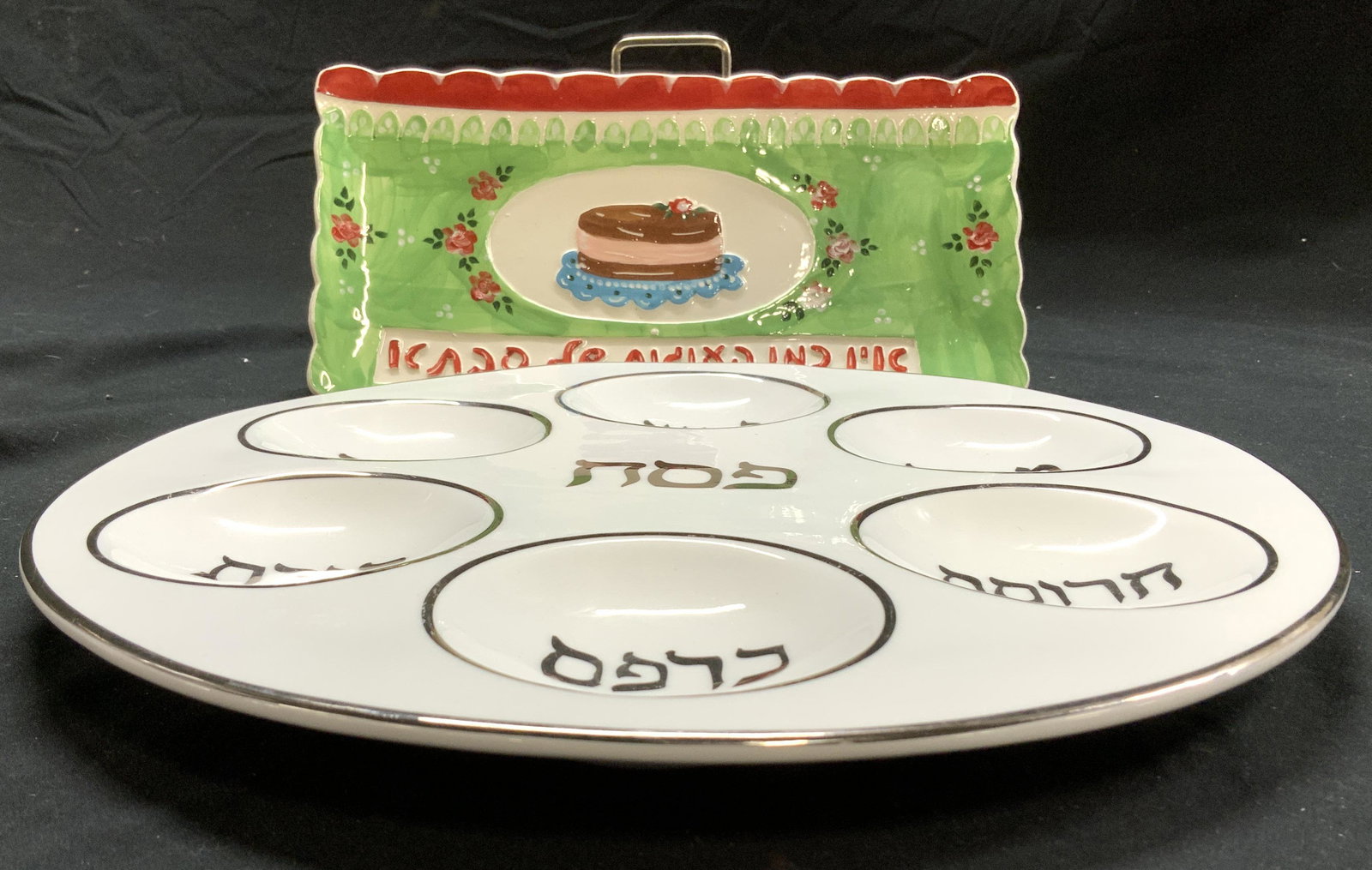 Porcelain Passover Seder Plate and Tray, 2 (1 of 6)