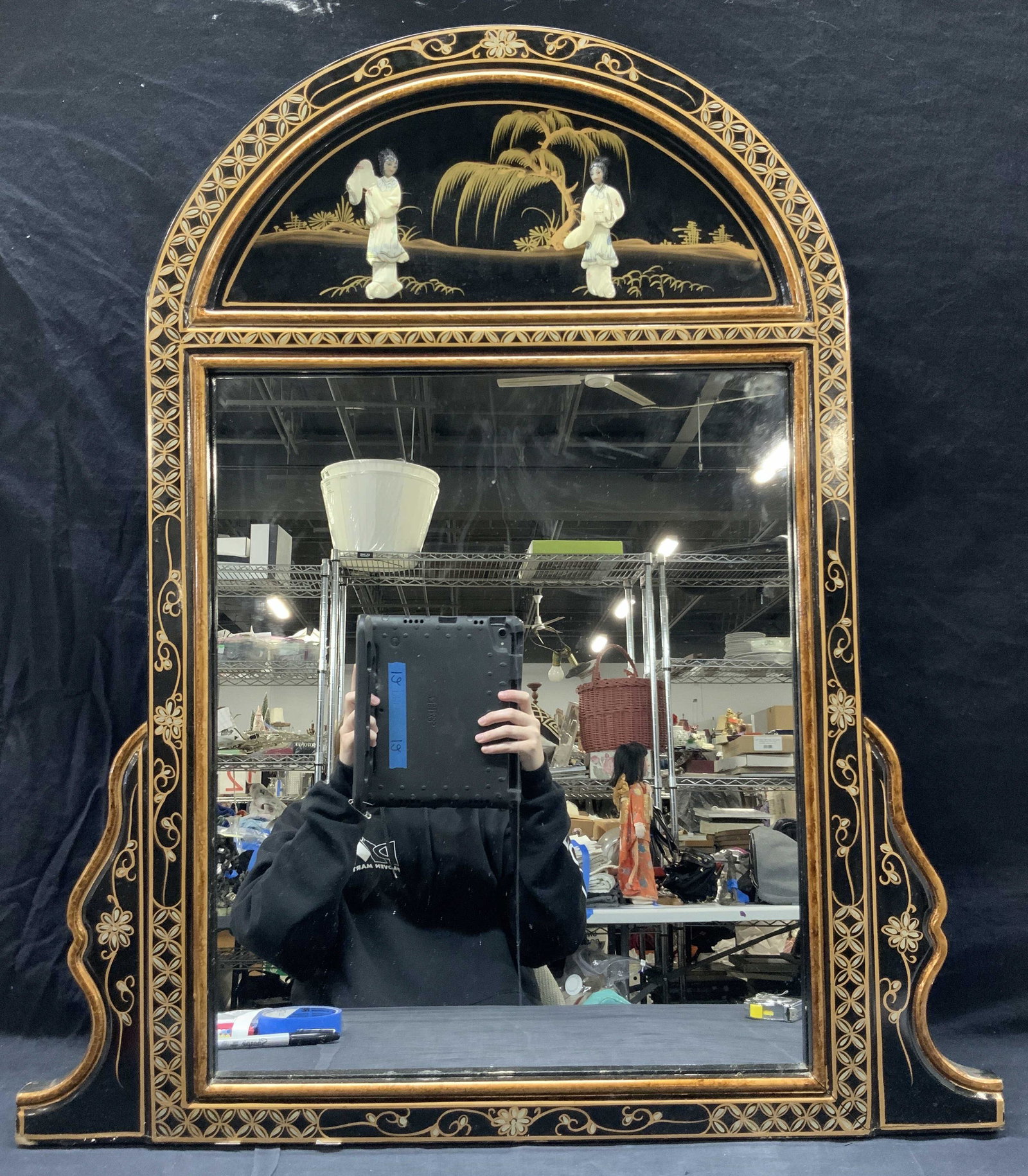 Asian Style Hand Painted Arch Mirror (1 of 11)