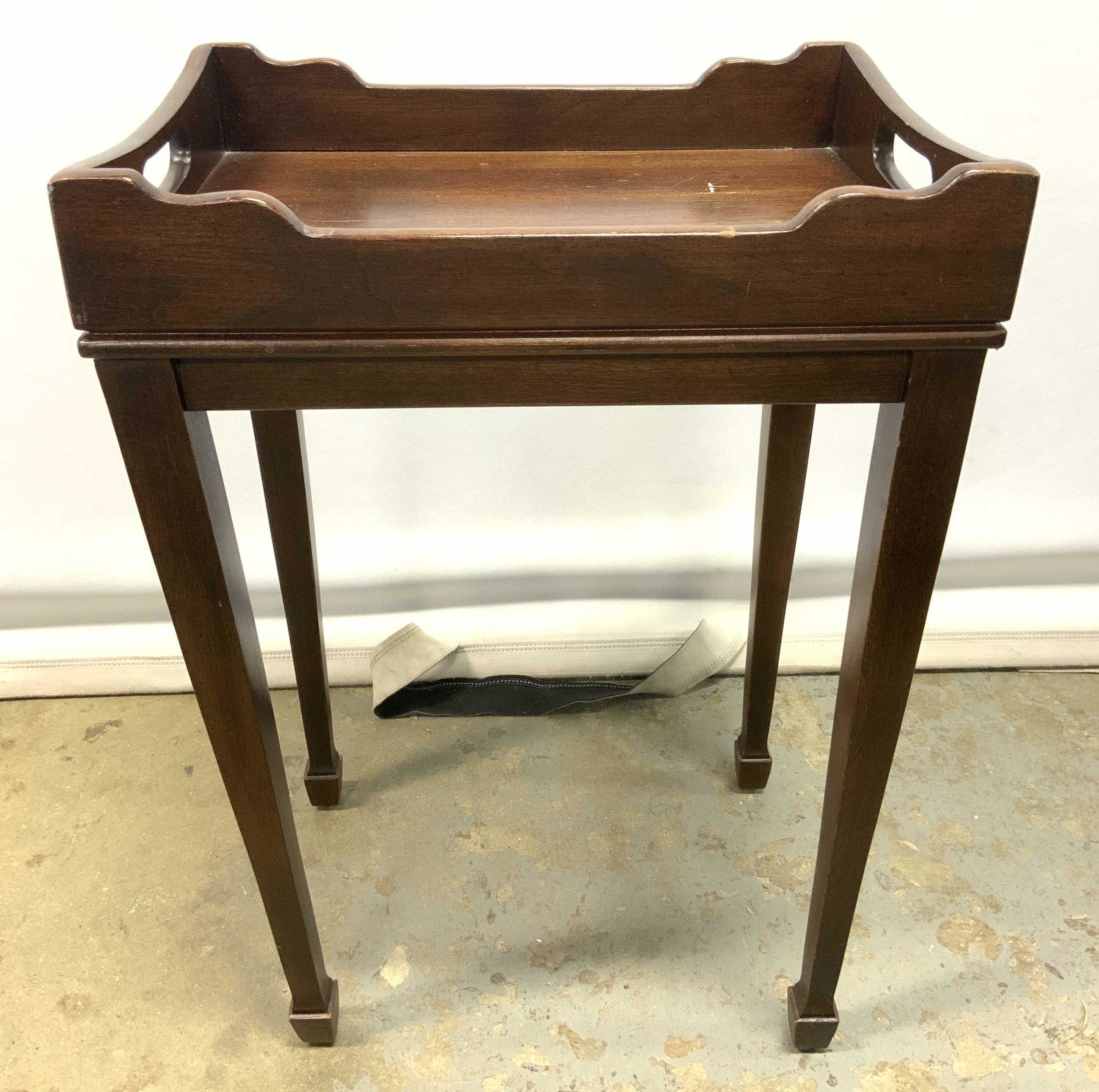 ETHAN ALLEN Vntg Wooden Side Table W Handles (1 of 7)