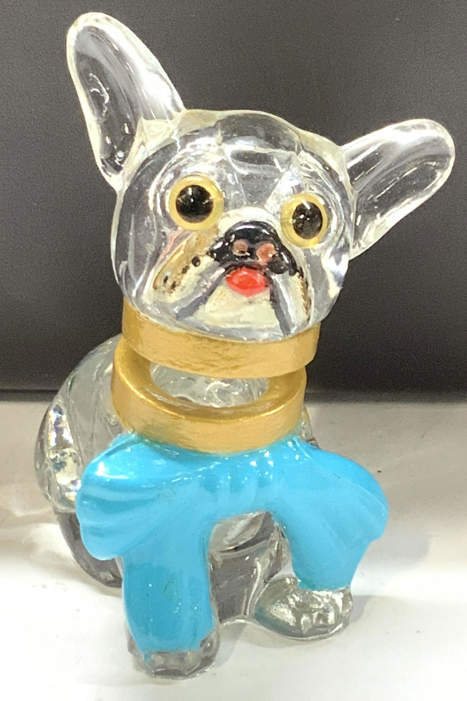 Weisley French Bull Dog Glass Ink Well, Czech. (1 of 7)