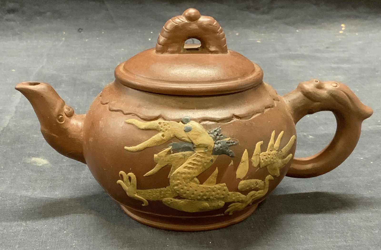 Signed Chinese Yixing Pottery Zisha Teapot (1 of 8)