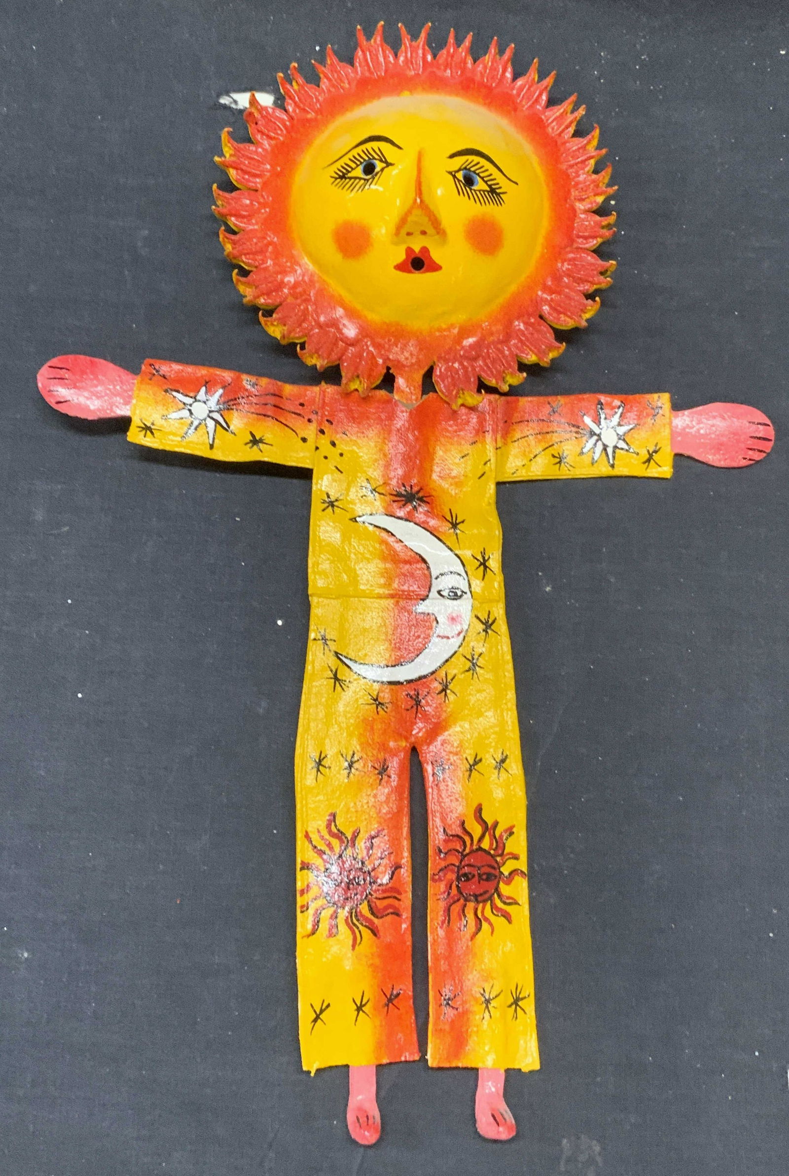 Handcrafted Folk Art Coconut Shell Sun Figural (1 of 9)