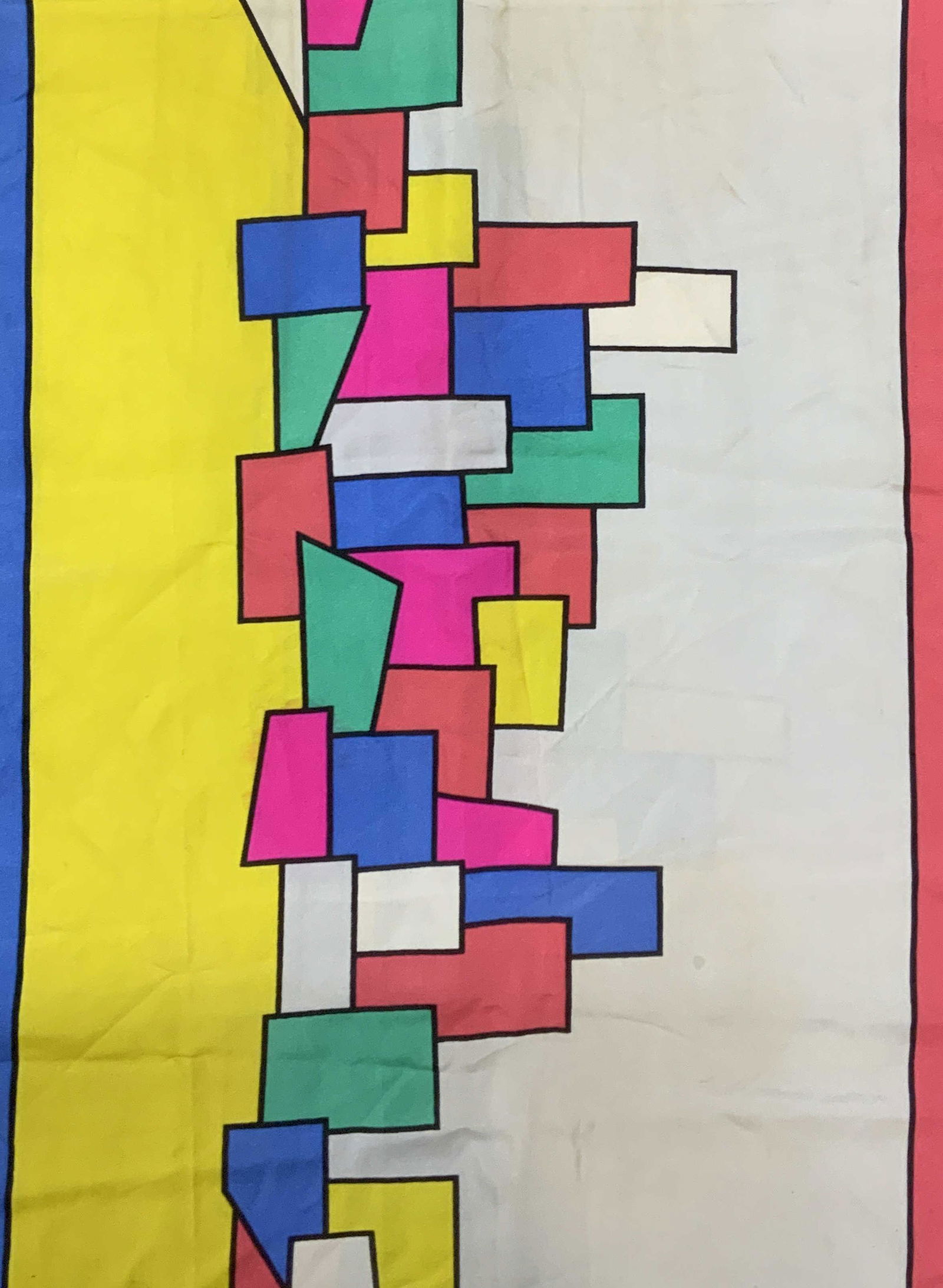 T JONES Abstract Multi Color Silk Scarf (1 of 9)