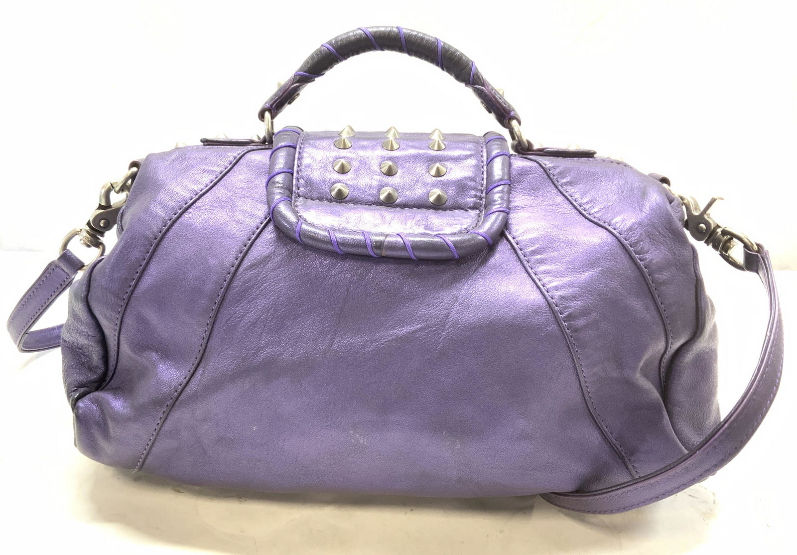 BOTKIER Studded Purple Leather Handbag (1 of 9)