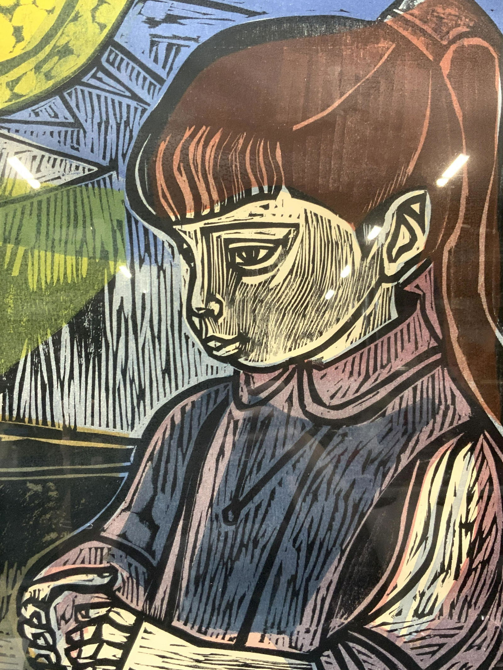 Irving Amen Signed Marla With Apple Block Art (1 of 11)