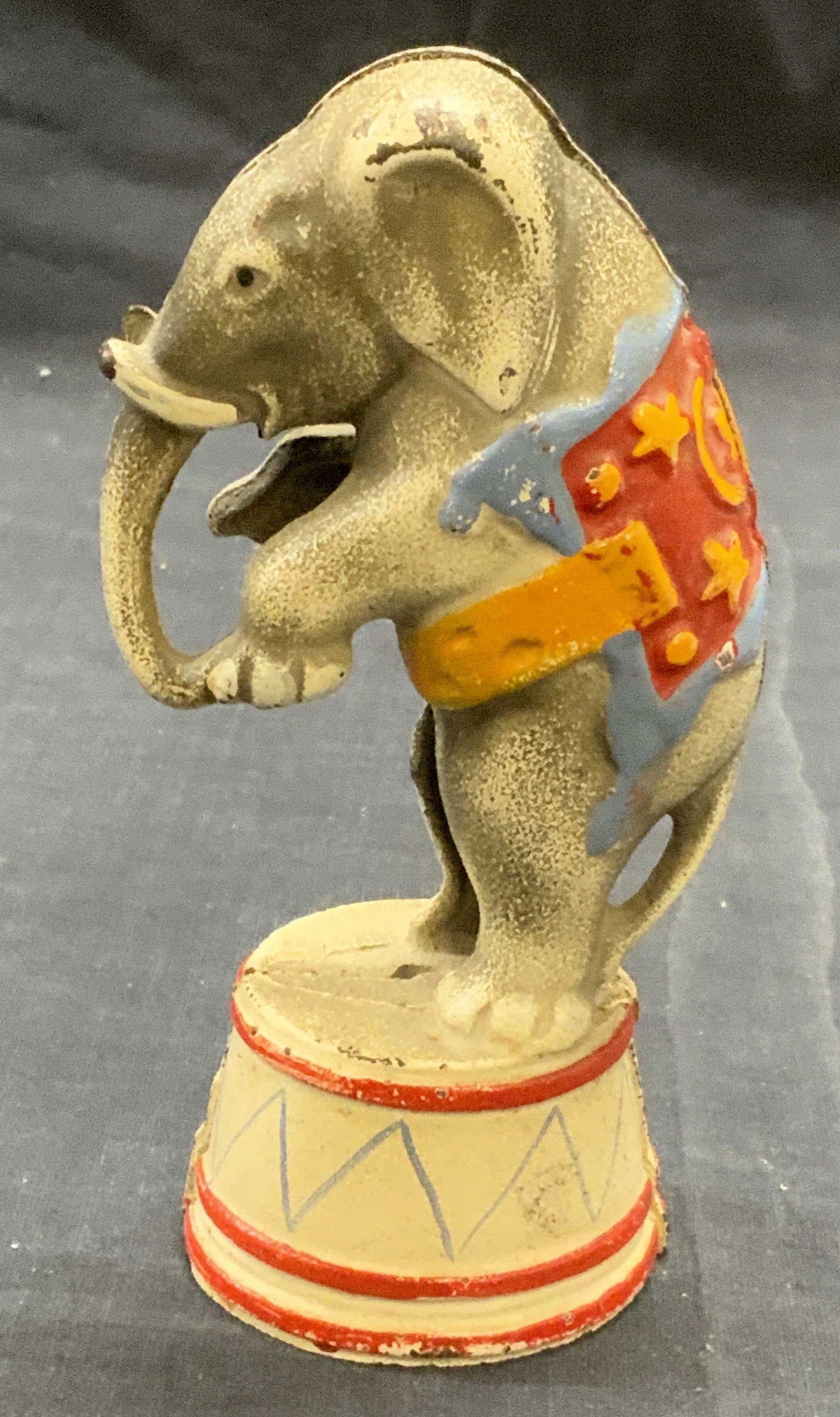 Vintage Iron Circus Elephant Figural Coin Bank (1 of 6)