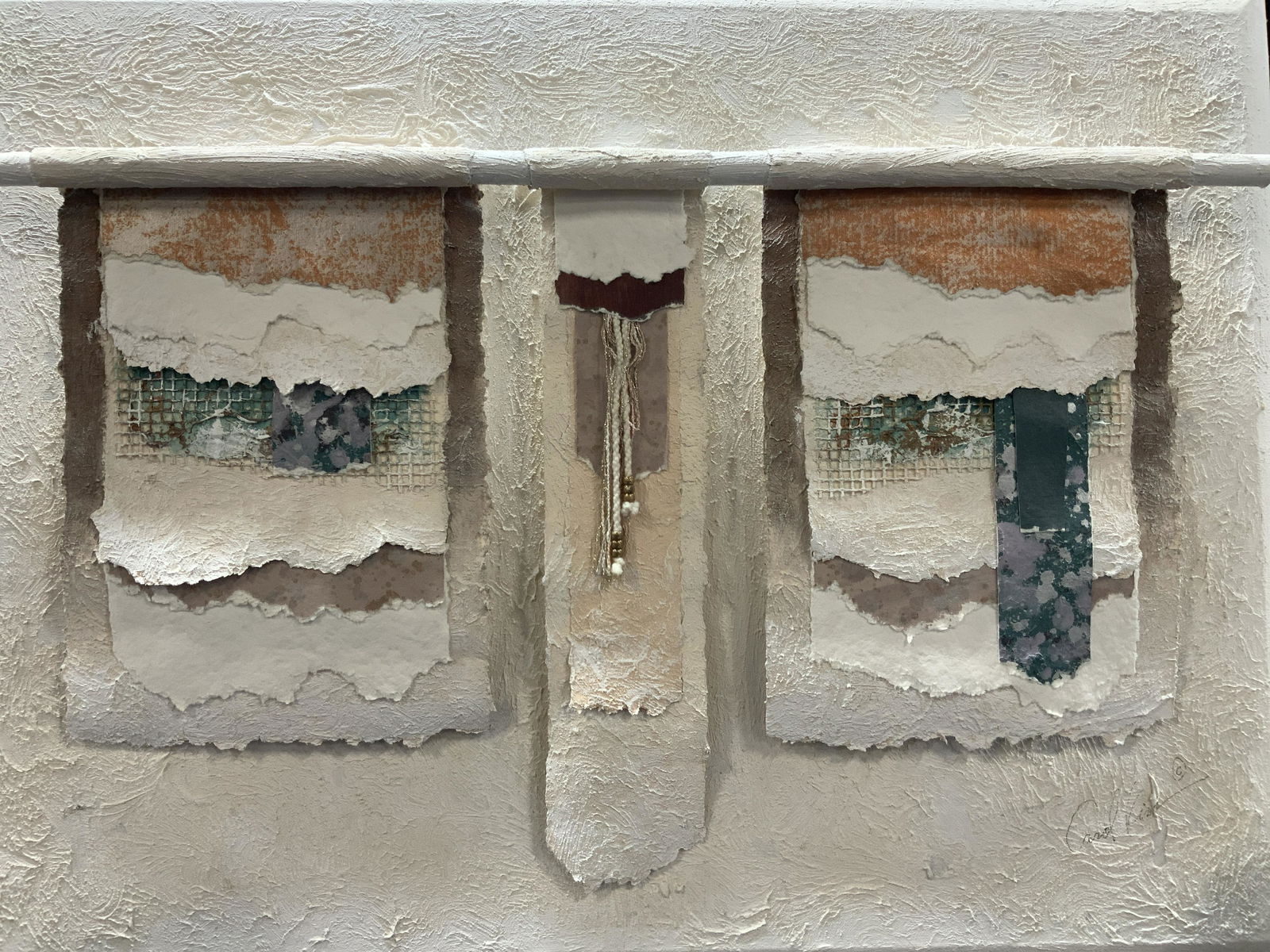 Signed Hand Made Paper Wall Sculpture (1 of 12)