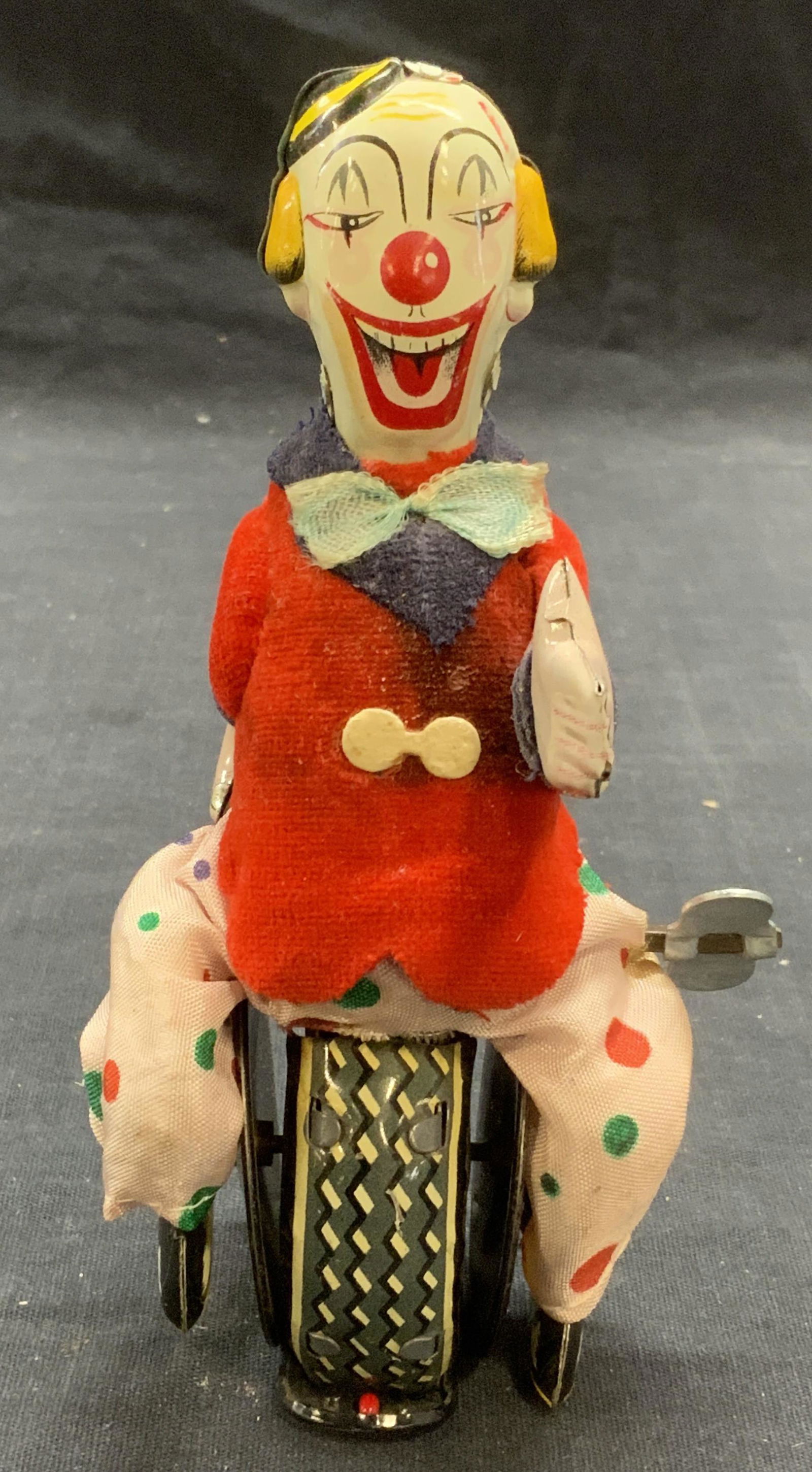Vtg Enameled Metal Clown Wind Up Toy Japan (1 of 6)