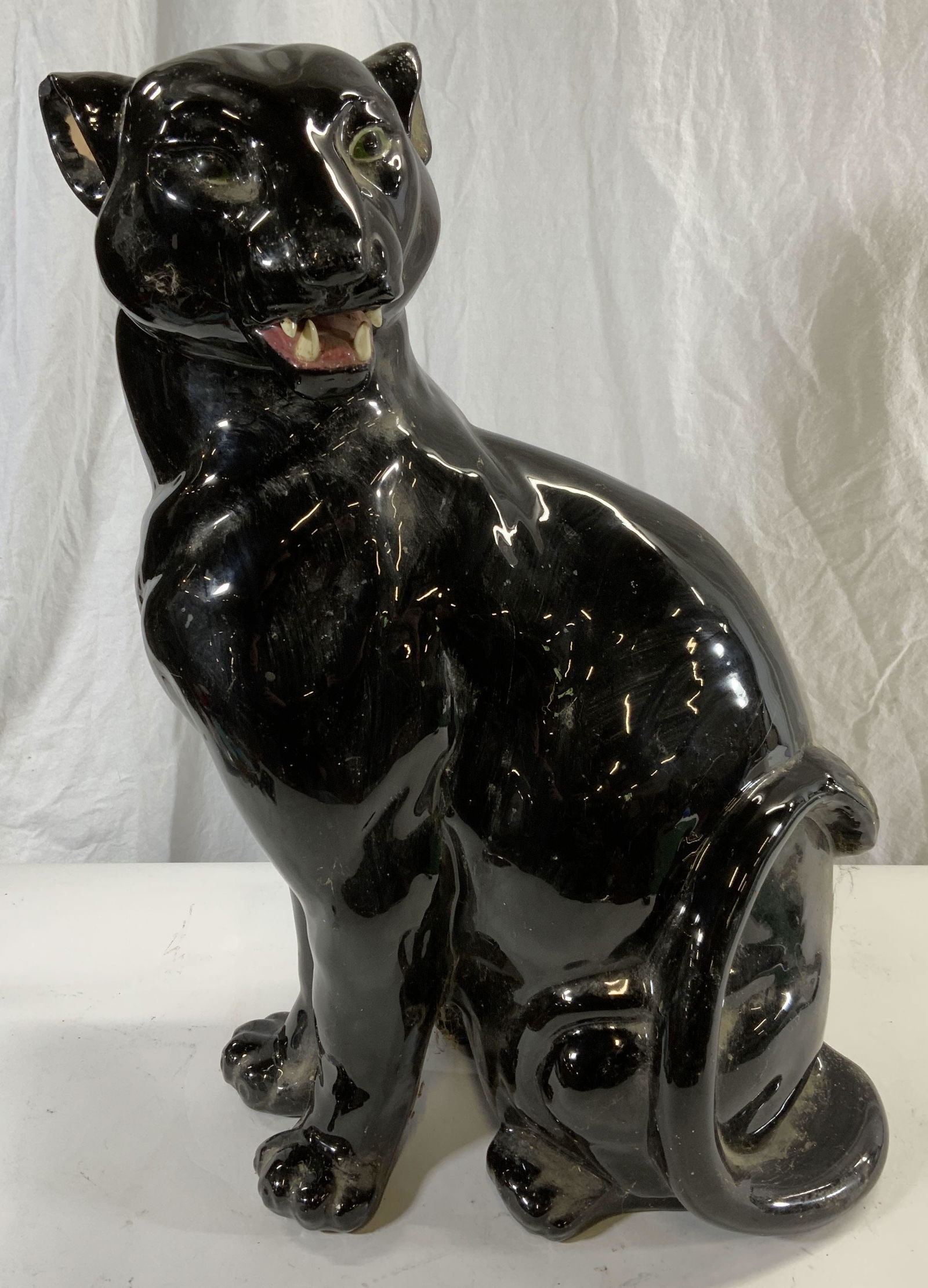 Vintage XL Ceramic Black Panther Figural (1 of 6)