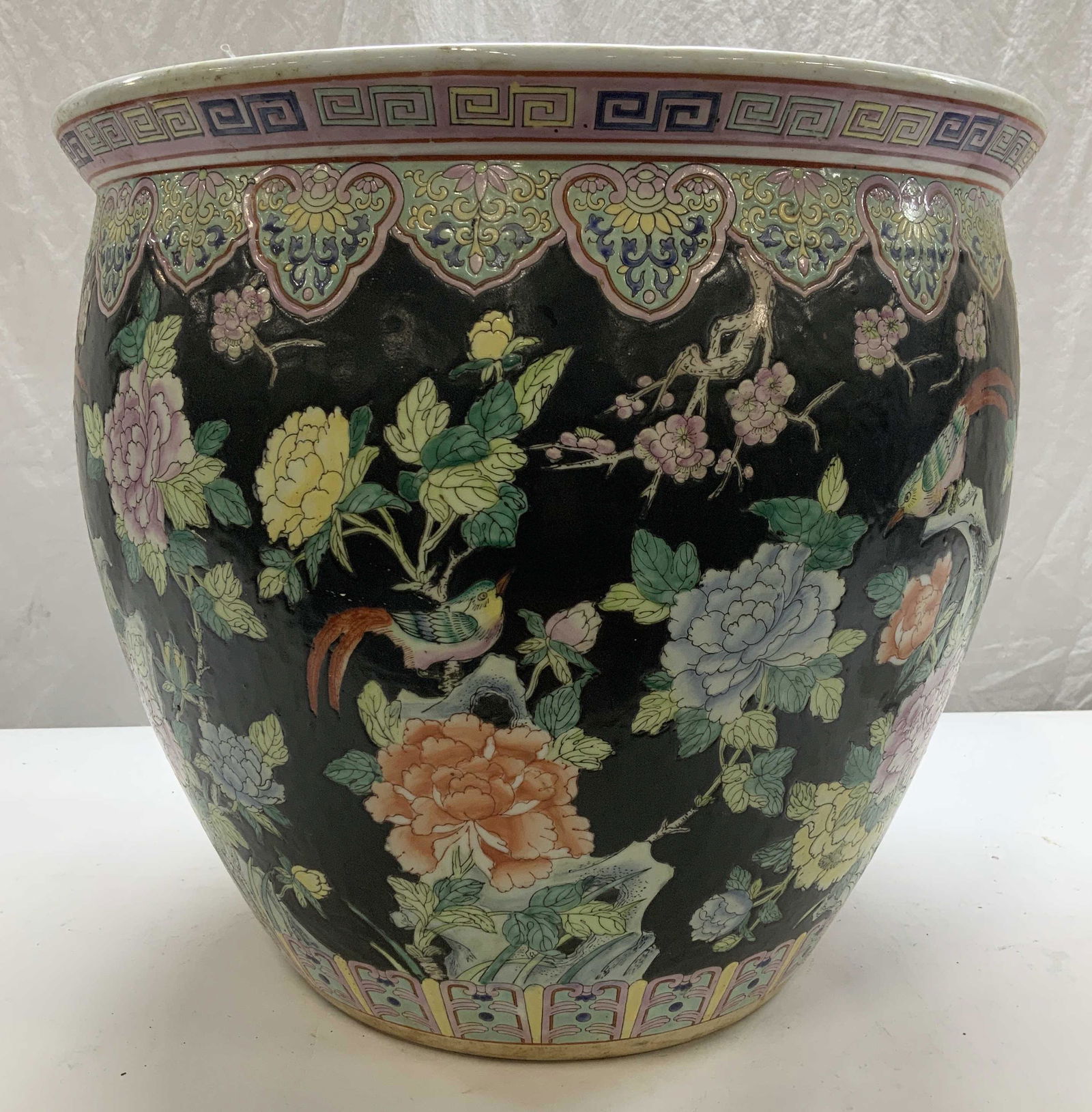 Oversized Asian Hand Painted Floor Porcel Planter (1 of 10)