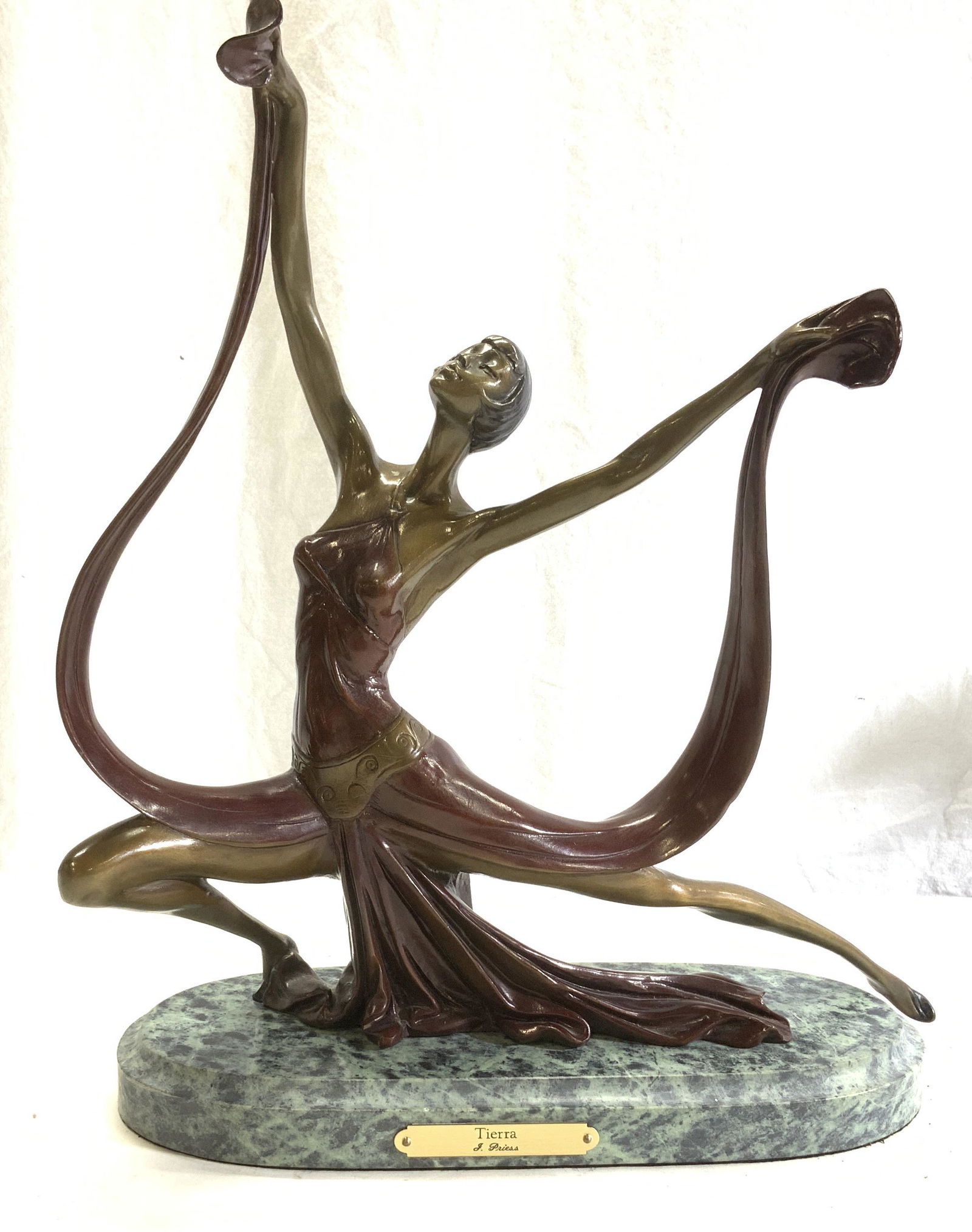 Art Deco Bronze Sculpture TIERRA by Johann Priess (1 of 9)