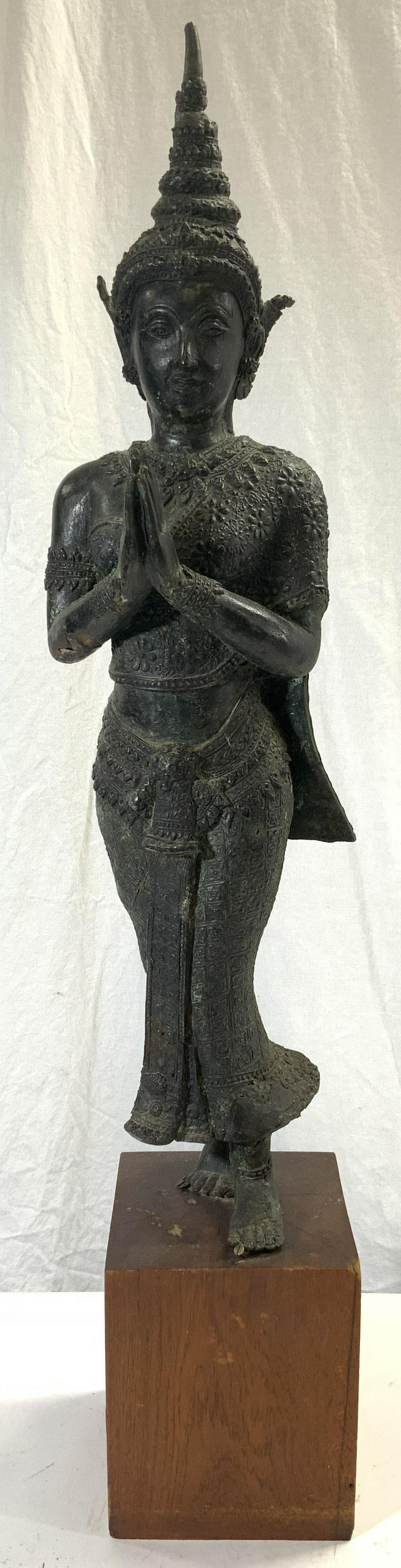 Vintage Bronze Thai Teppanom Goddess Sculpture (1 of 10)