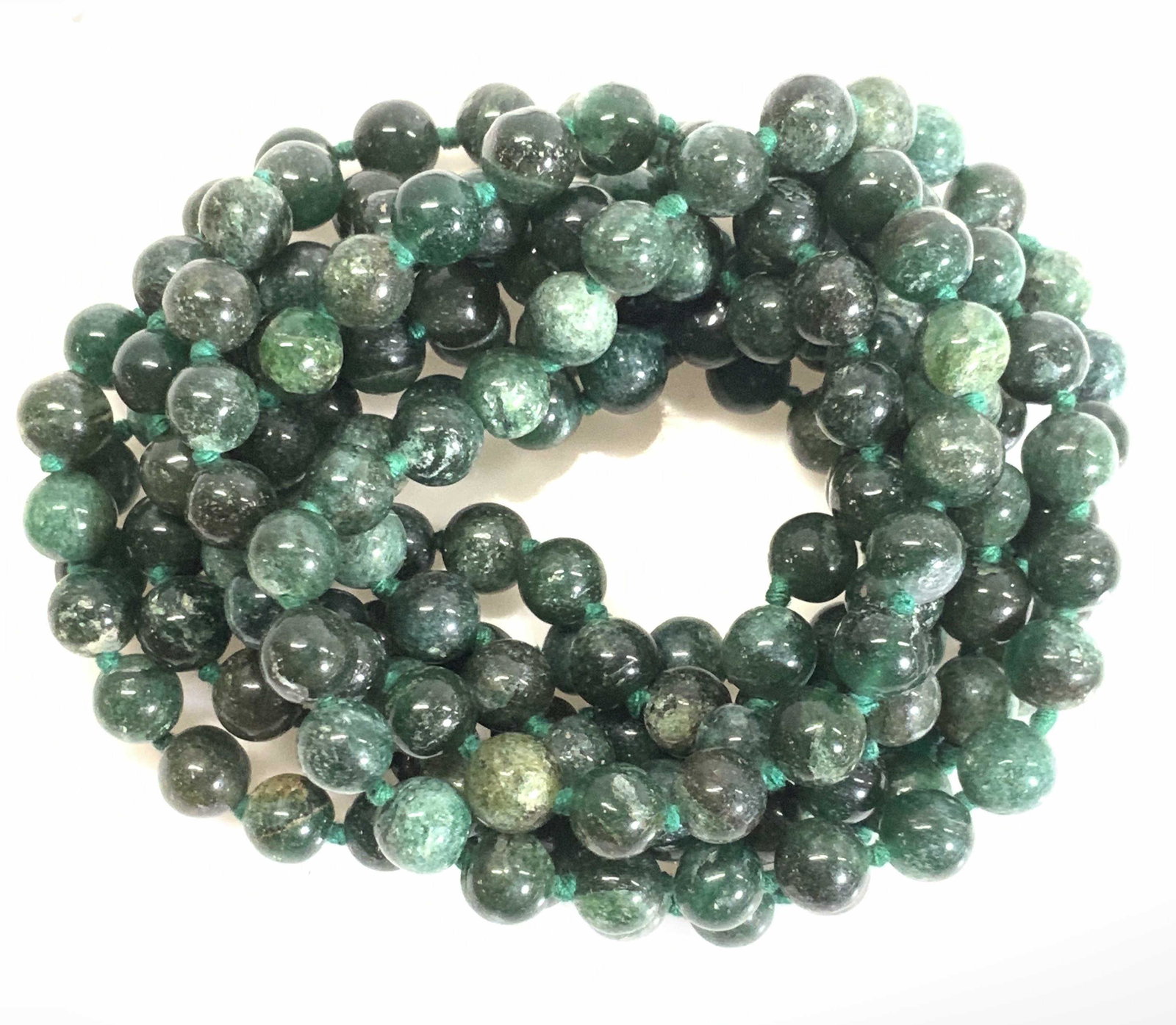 Lot 2 Green Stone Jadeite Bead Necklaces (1 of 8)