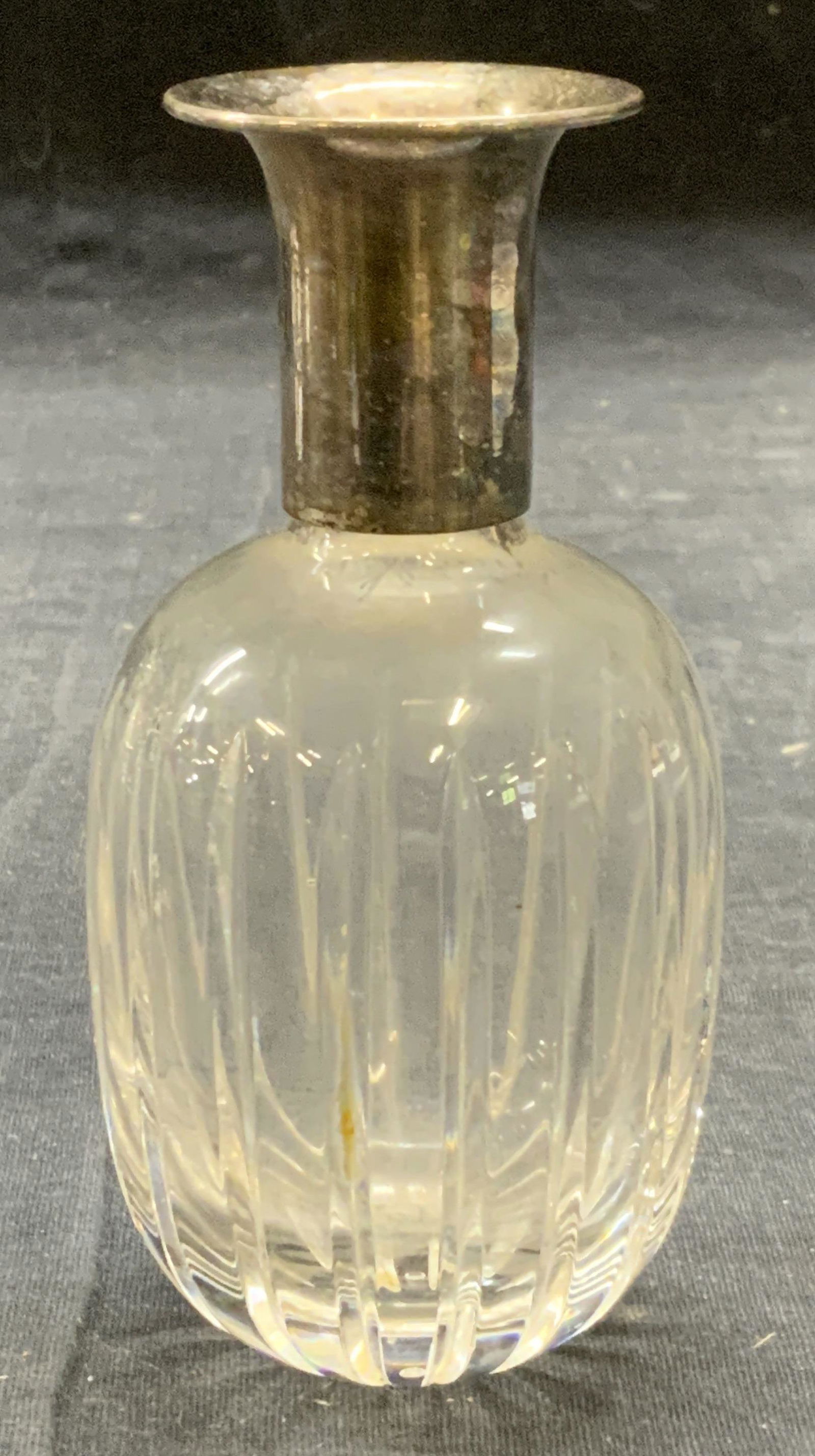 Vintage ATLANTIS Cut Crystal Silver Plate Bud Vase (1 of 6)