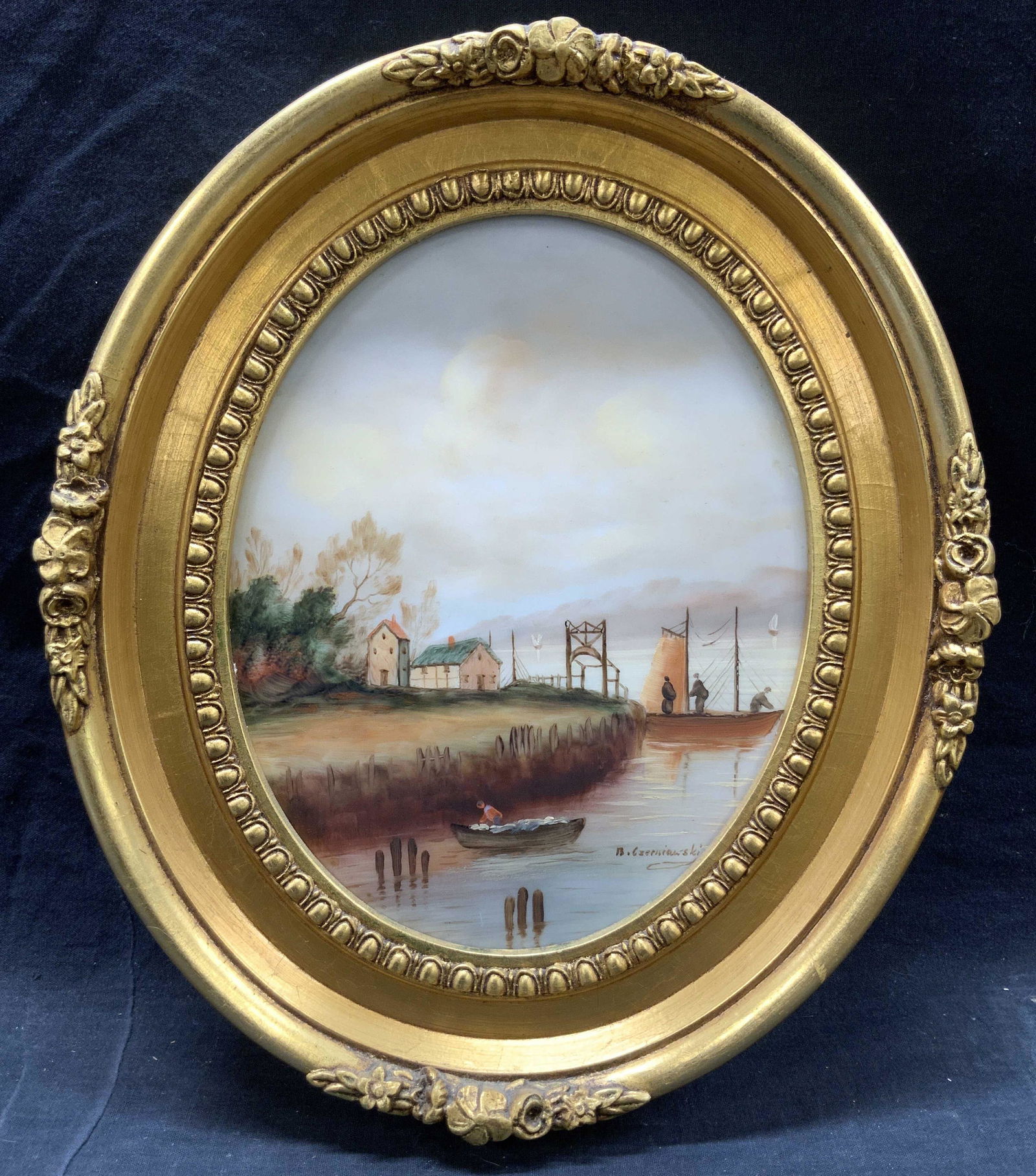 B.CZERNIAWSKI Signed Oil Painting On Tile (1 of 10)