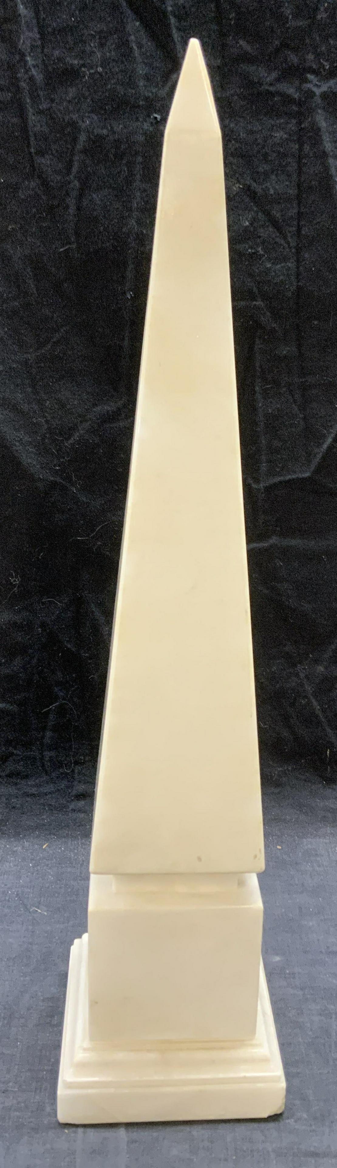 Carved White Marble Obelisk Sculpture Auction