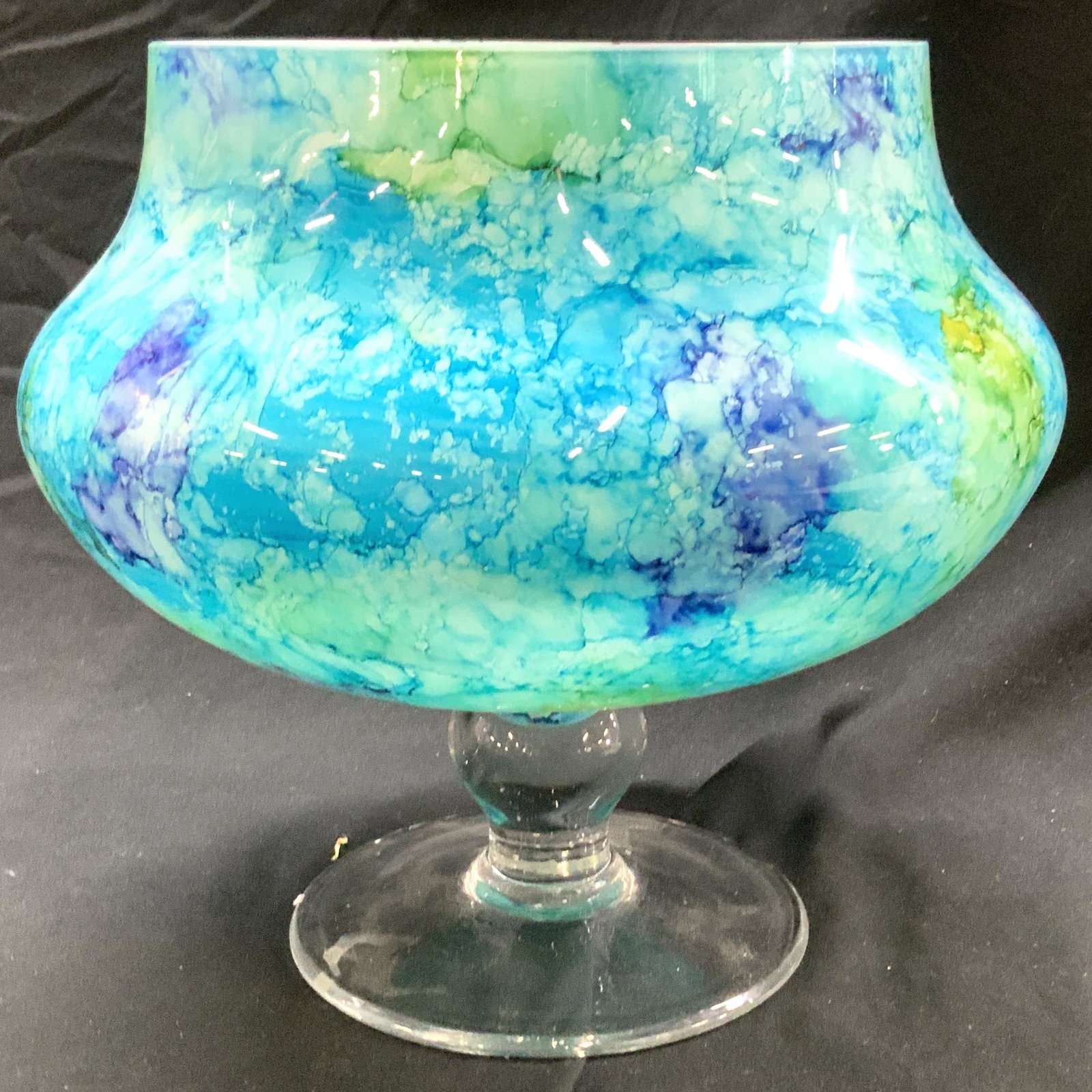 Hand Blown Footed Centerpiece Crystal Bowl (1 of 8)