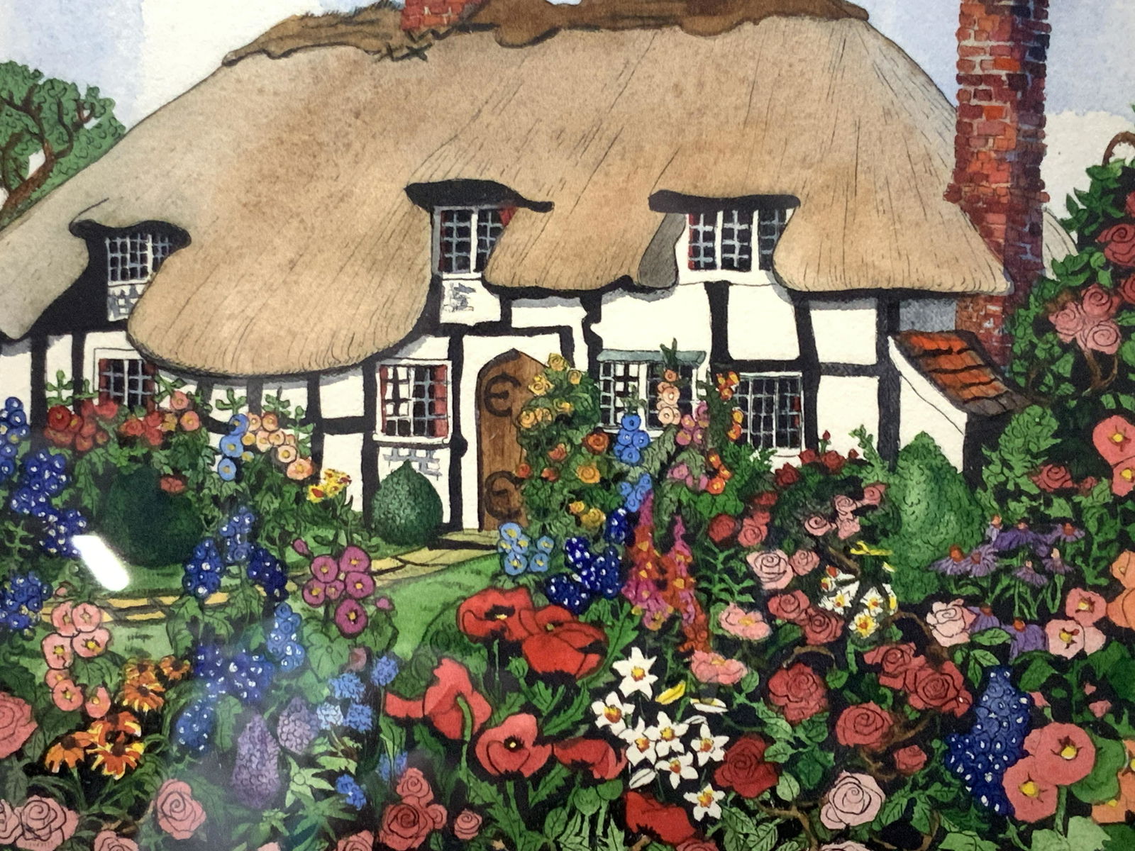 Victoria Elbroch Signed Colored Garden Etching (1 of 11)