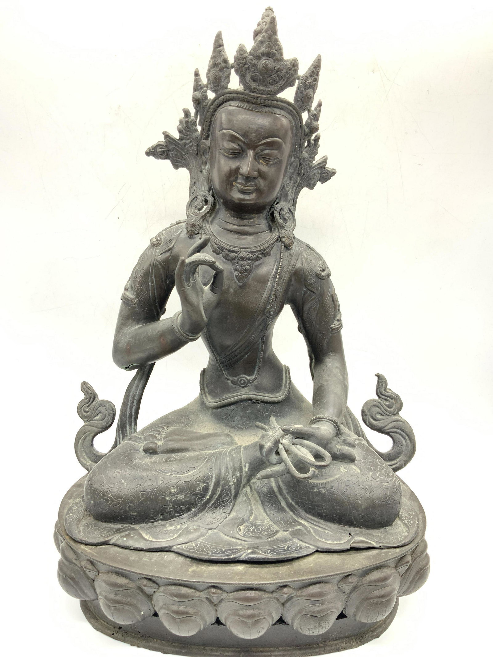 Cast Bronze VAJRASATTVA Buddhist Deity Sculpture (1 of 14)