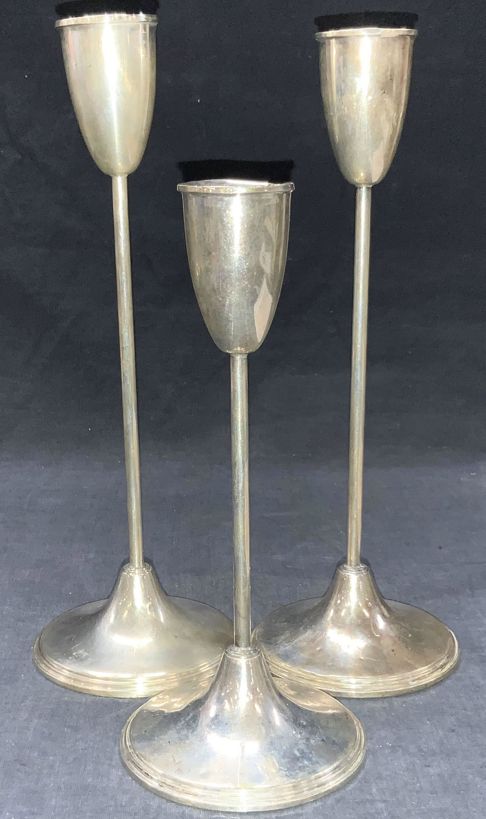 Set 3 EMPIRE Sterling Candle Sticks (1 of 9)