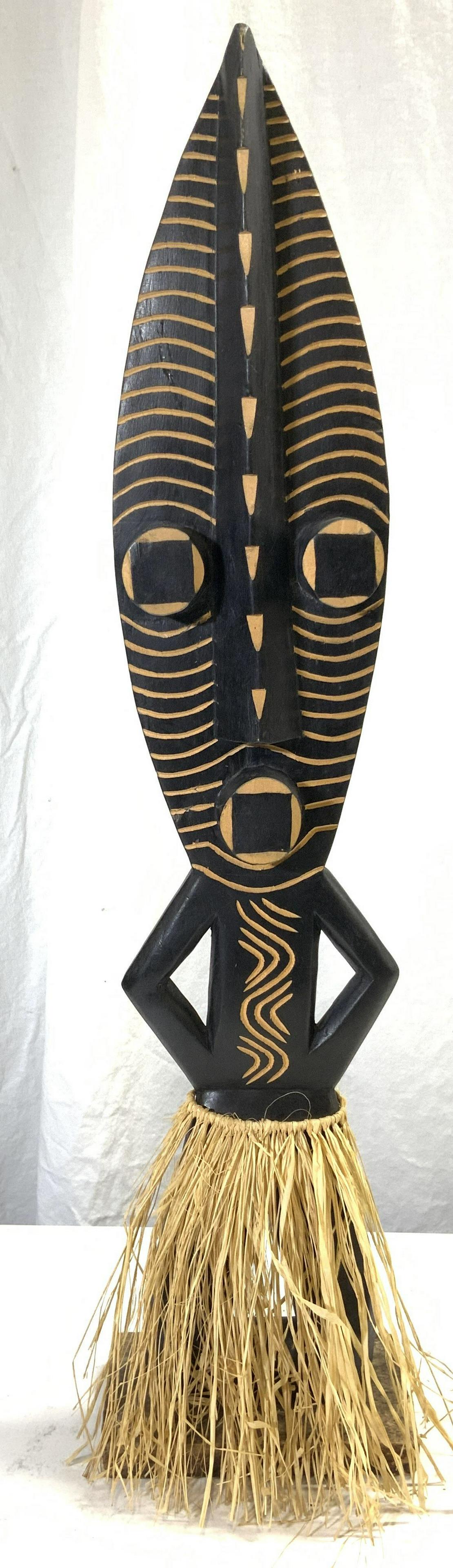 Vntg Wooden African Masked Dancer Figure (1 of 7)
