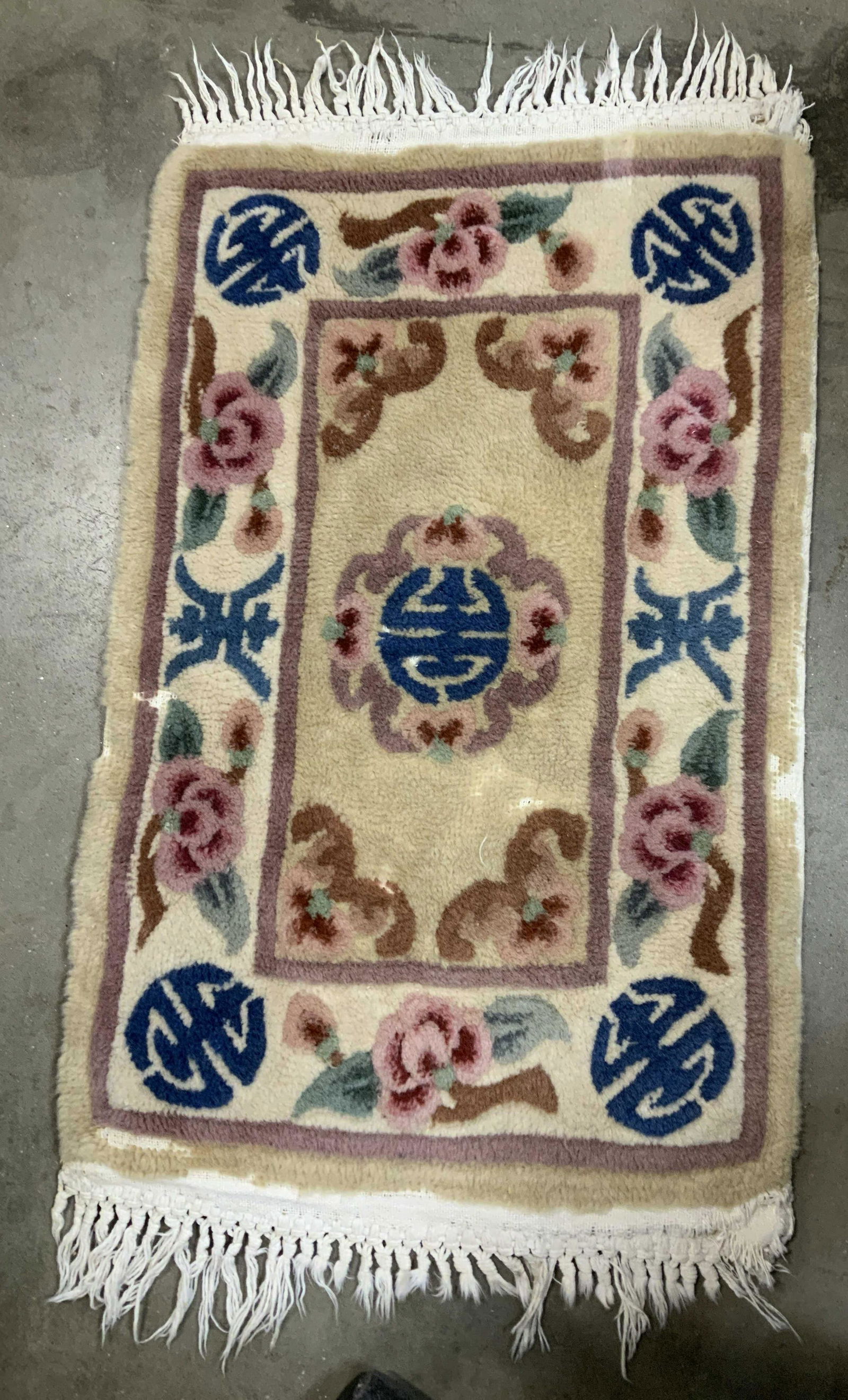 Chinese Art Deco Thick Pile Wool Accent Rug (1 of 6)